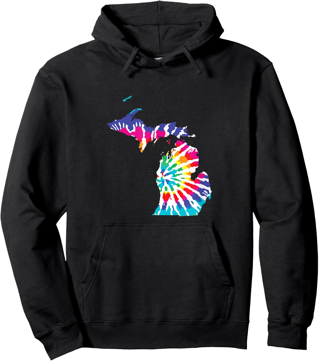 Michigan is Home Tie Dye State Pride T Shirt Hoodie - Hoodie | Black
