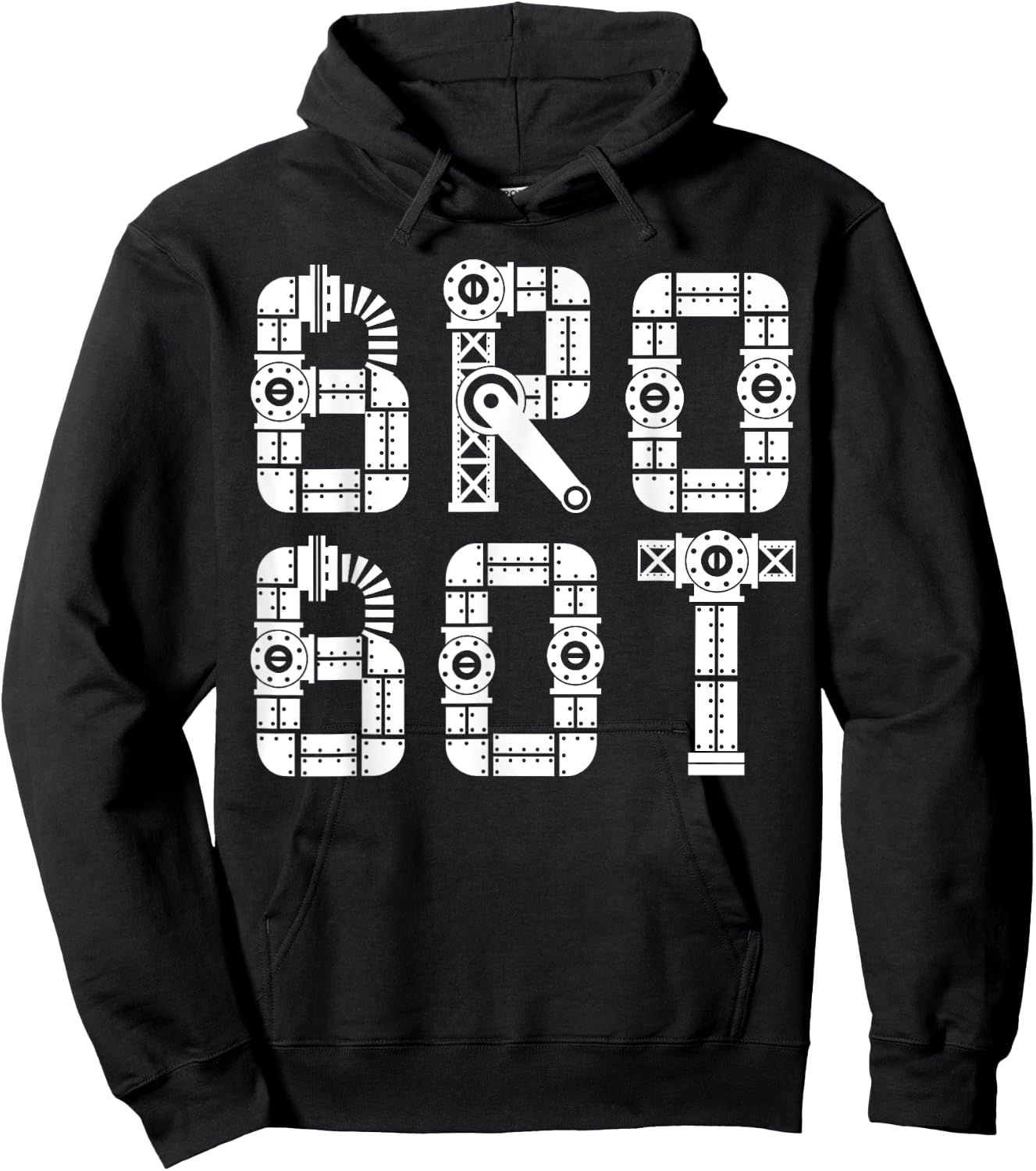 Matching Family Robot | Brother | Bro Bot Hoodie - Hoodie | Black