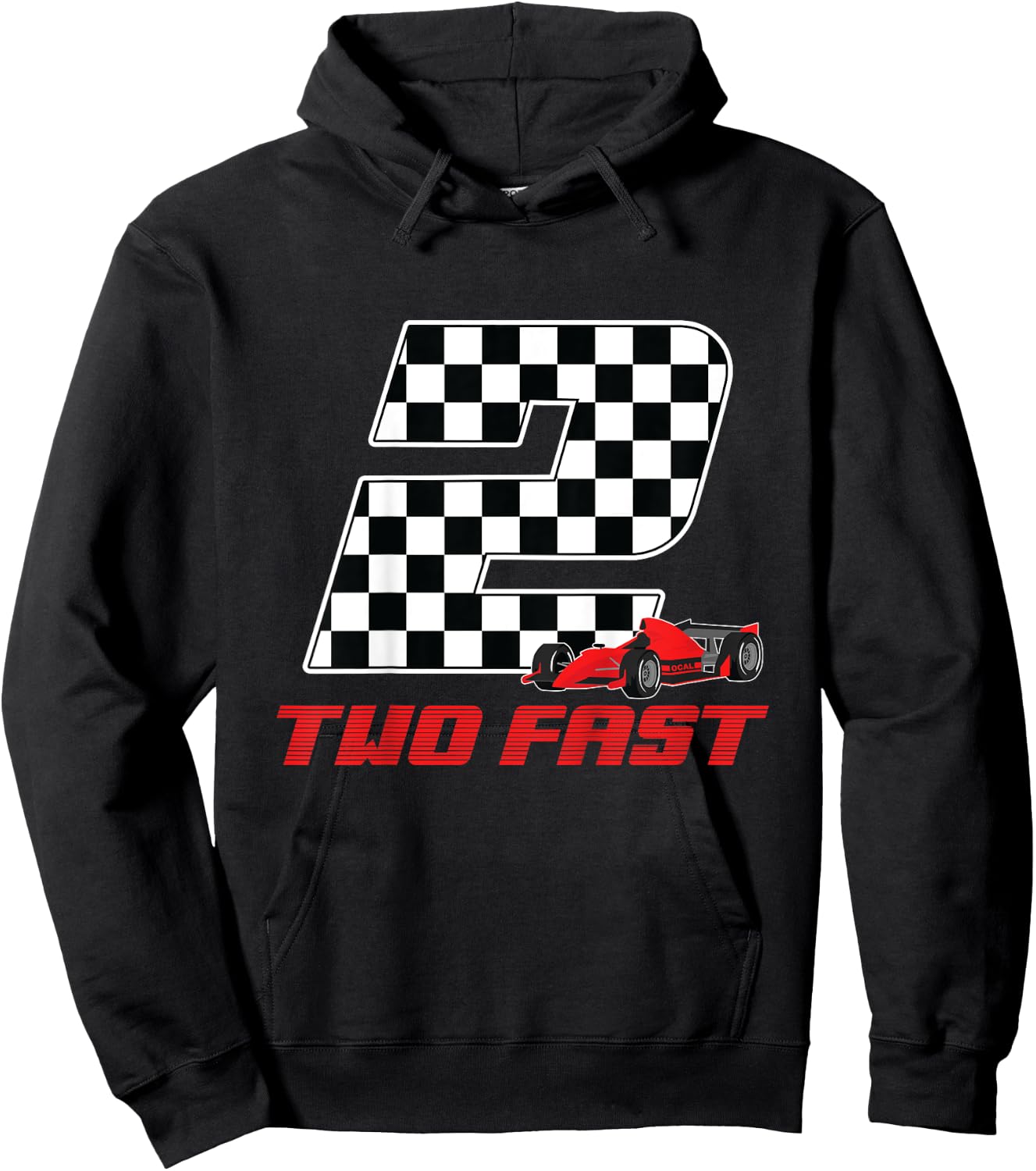 Children's 2nd Birthday 2 Years Old Boy Race Car Two Fast Cars Lover , black Hoodie - Hoodie | Black