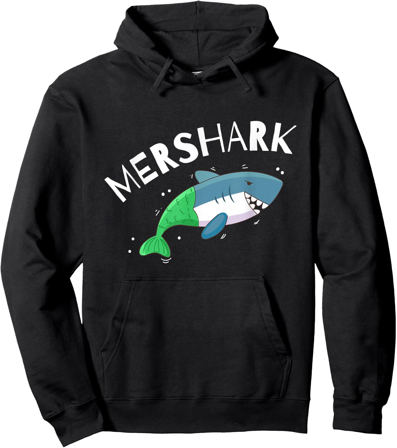 Mershark Funny Mermaid Shark Gift Shark Lovers Hoodie - Hoodie | Black