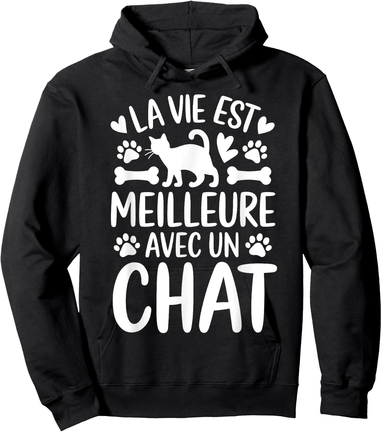 Cat Design Woman Girl Teen Life with a Cat Kitten , Black, S Hoodie - Hoodie | Black