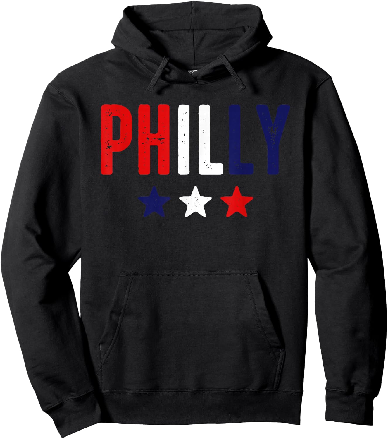 Philadelphia Red White Blue Stars 4th of July Patriotic Gift Kids Men Hoodie - Hoodie | Black