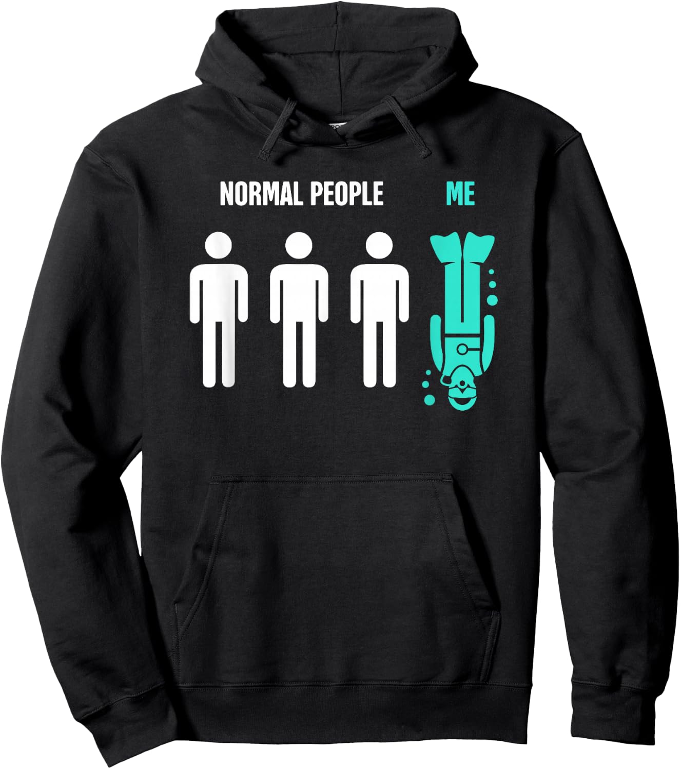 Normal People VS Me | Funny Scuba Diving Hoodie - Hoodie | Black