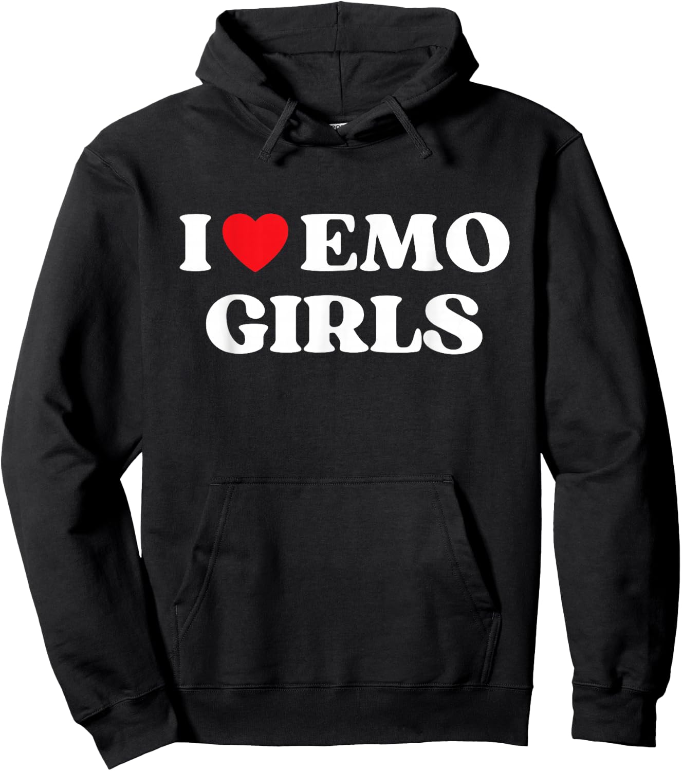 I Heart Emo Girls Funny Quote Red Heart Emo Girl Style Hoodie - Hoodie | Black