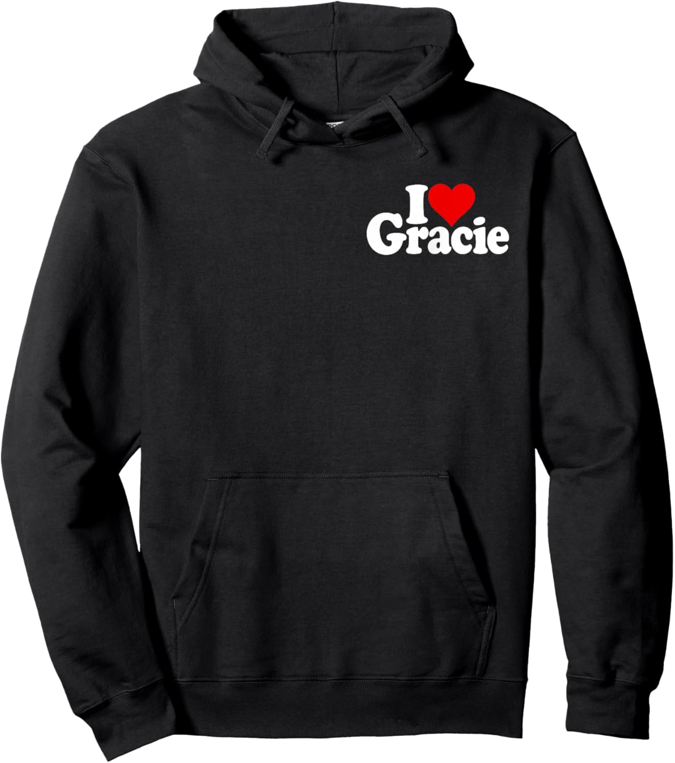I Love Heart Gracie Grace Name on a Hoodie - Hoodie | Black