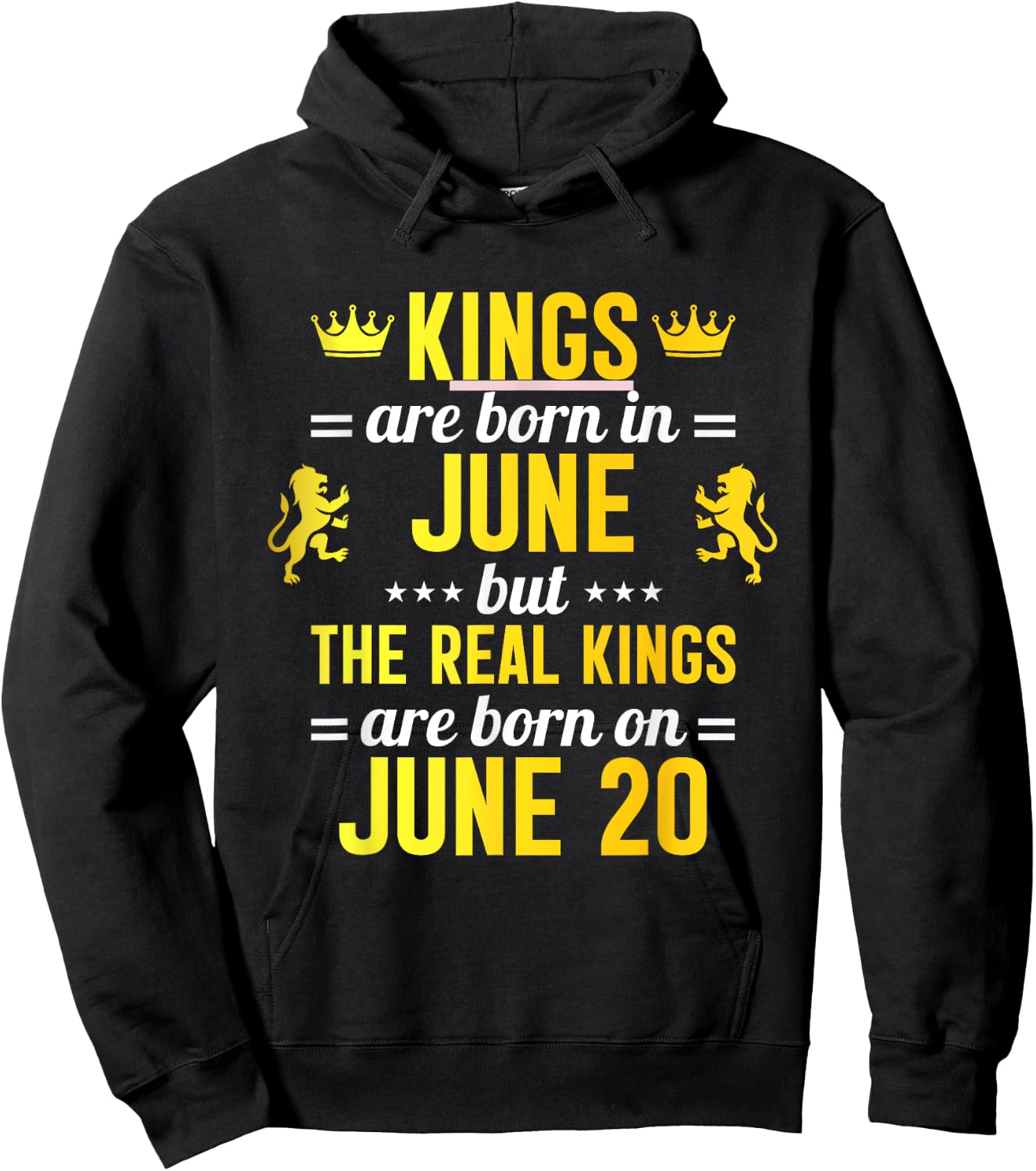 Kings Are Born In June Real Kings Are Born On June 20 Hoodie - Hoodie | Black