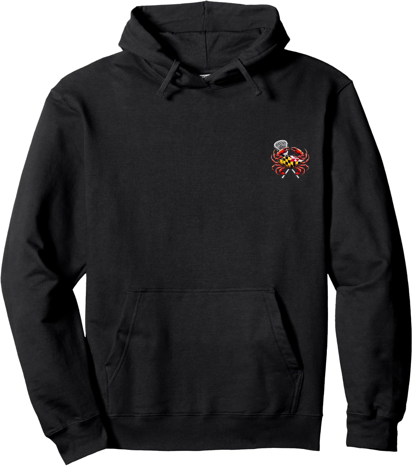 Maryland Lacrosse Crab Sports Enthusiast Fan Hoodie - Hoodie | Black