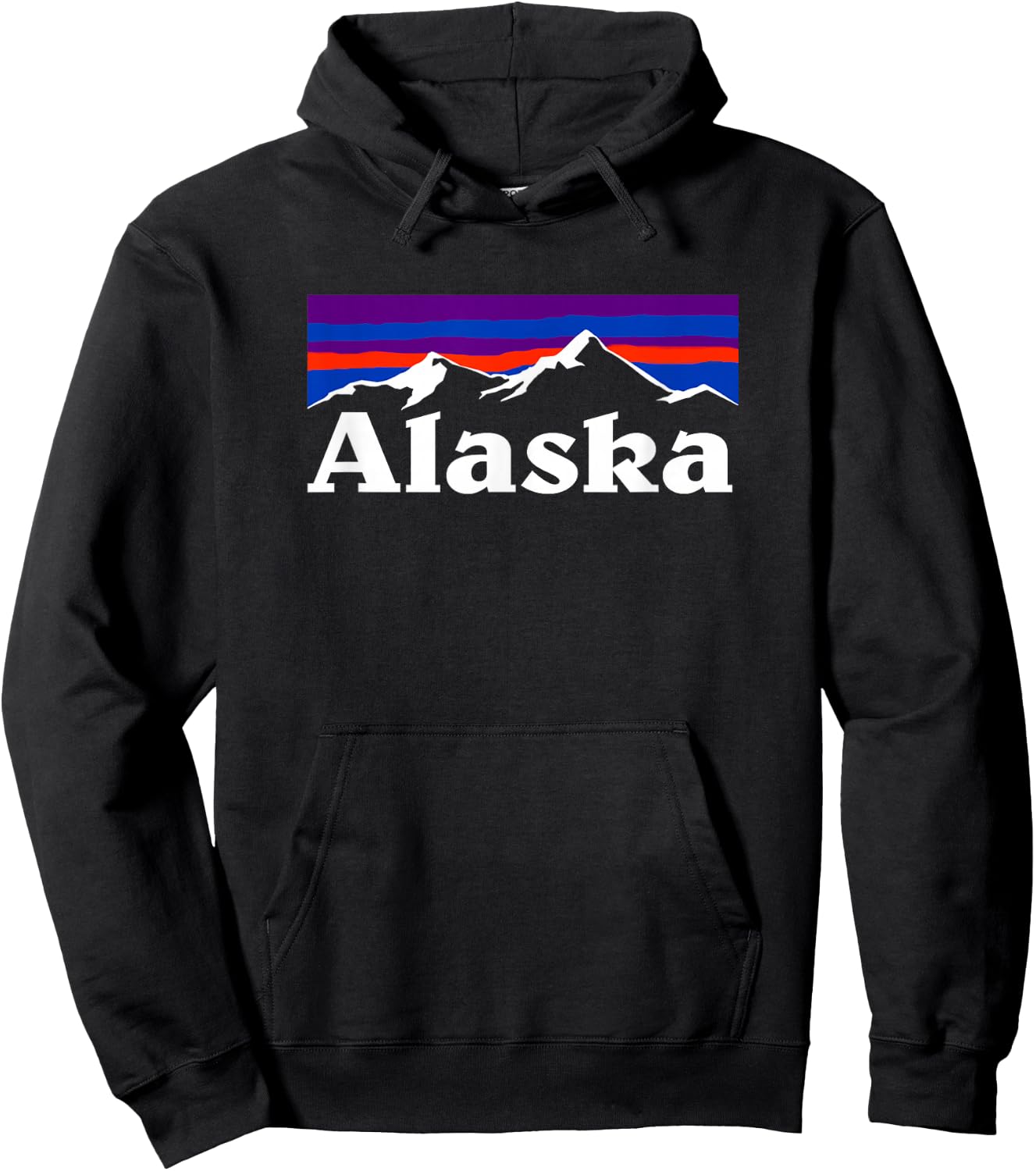 Alaska Retro Vintage Mountains & Outdoors Wilderness State Hoodie - Hoodie | Black