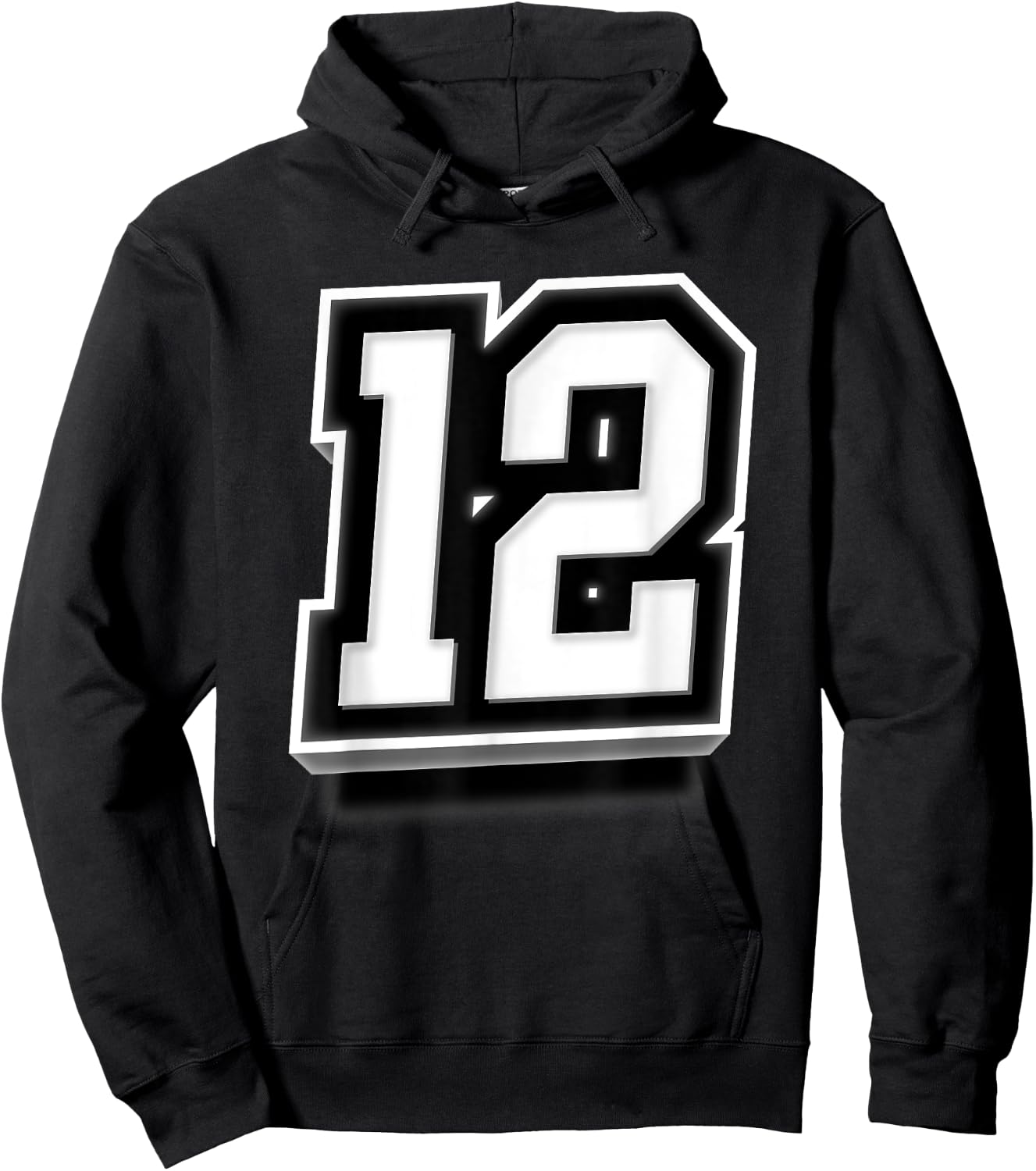 Number 12 Sports Team Fan Hoodie - Hoodie | Black