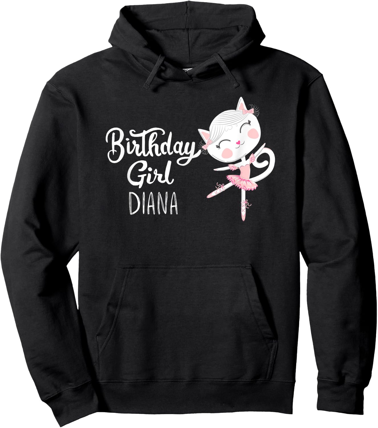 Diana Birthday T For Girs Ballerina Hoodie - Hoodie | Black