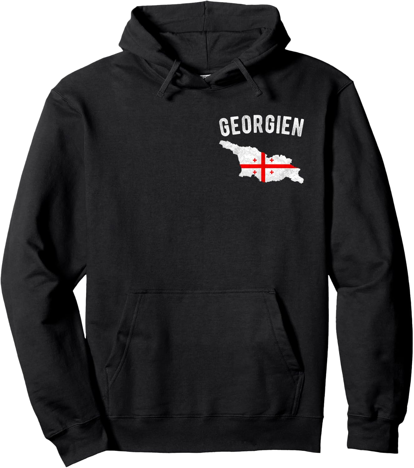 Georgia Flag in the Outline of Georgia , black Hoodie - Hoodie | Black