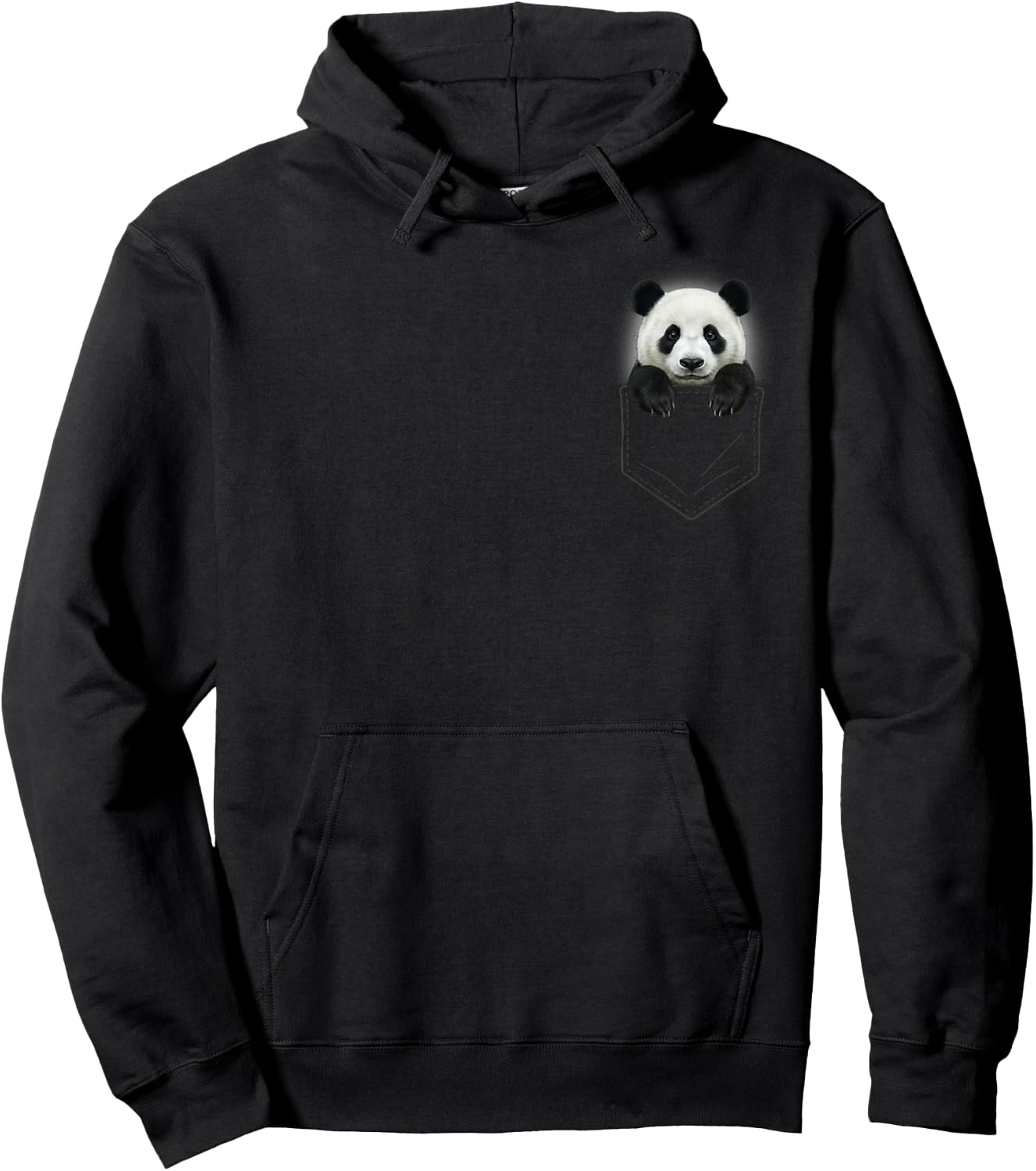 Funny Panda in Pocket Shirt Panda Lover Kids Hoodie - Hoodie | Black