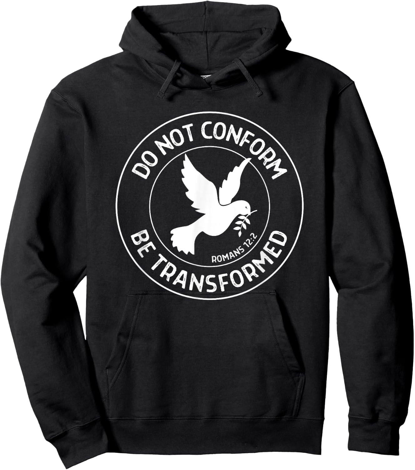 Romans 12:2 Do Not Conform... Christian Quote Bible Verse Hoodie - Hoodie | Black