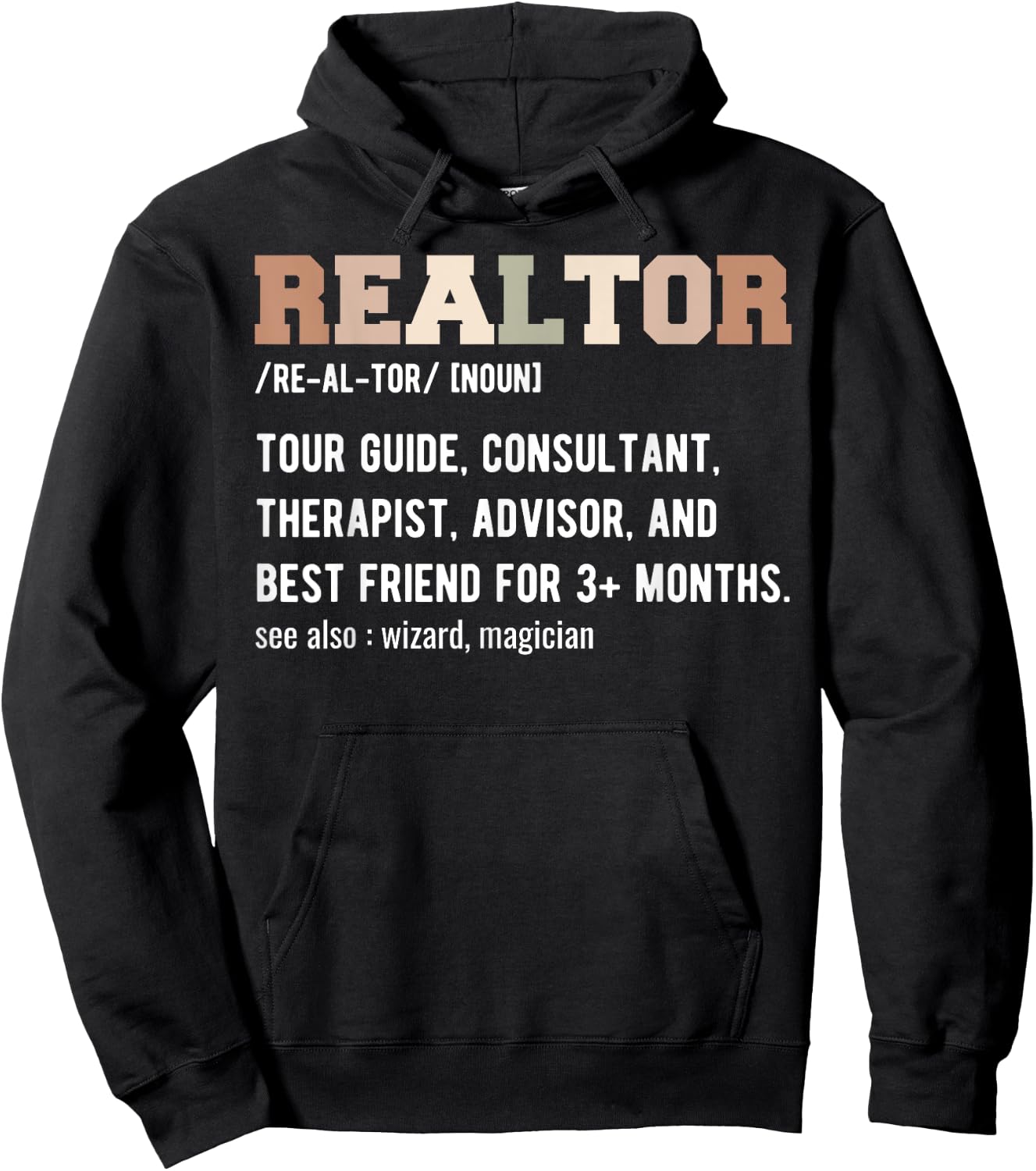 Funny Real Estate Agent Realtor Definition - Realtor Hoodie - Hoodie | Black