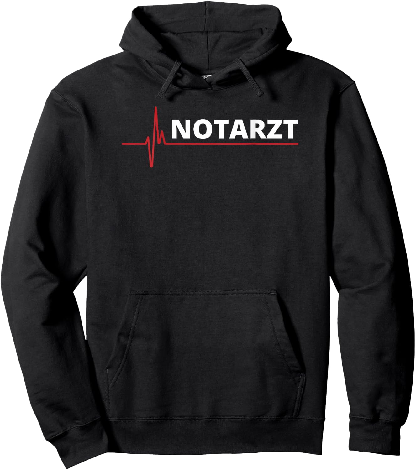 Emergency Doctor EKG Back Print Back Lettering Emergency Doctor Hoodie - Hoodie | Black