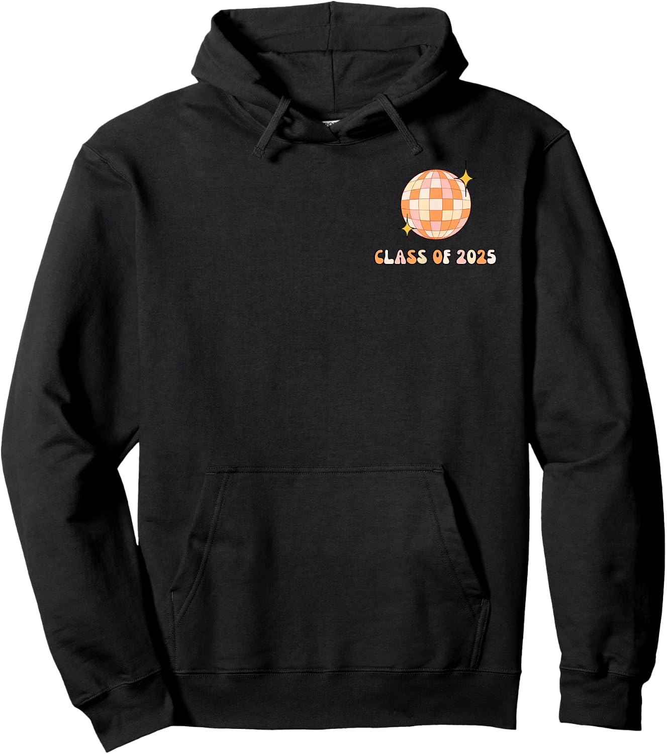 Senior 2025 Class Of 2025 Graduate Cute Retro Design On Back Hoodie - Hoodie | Black
