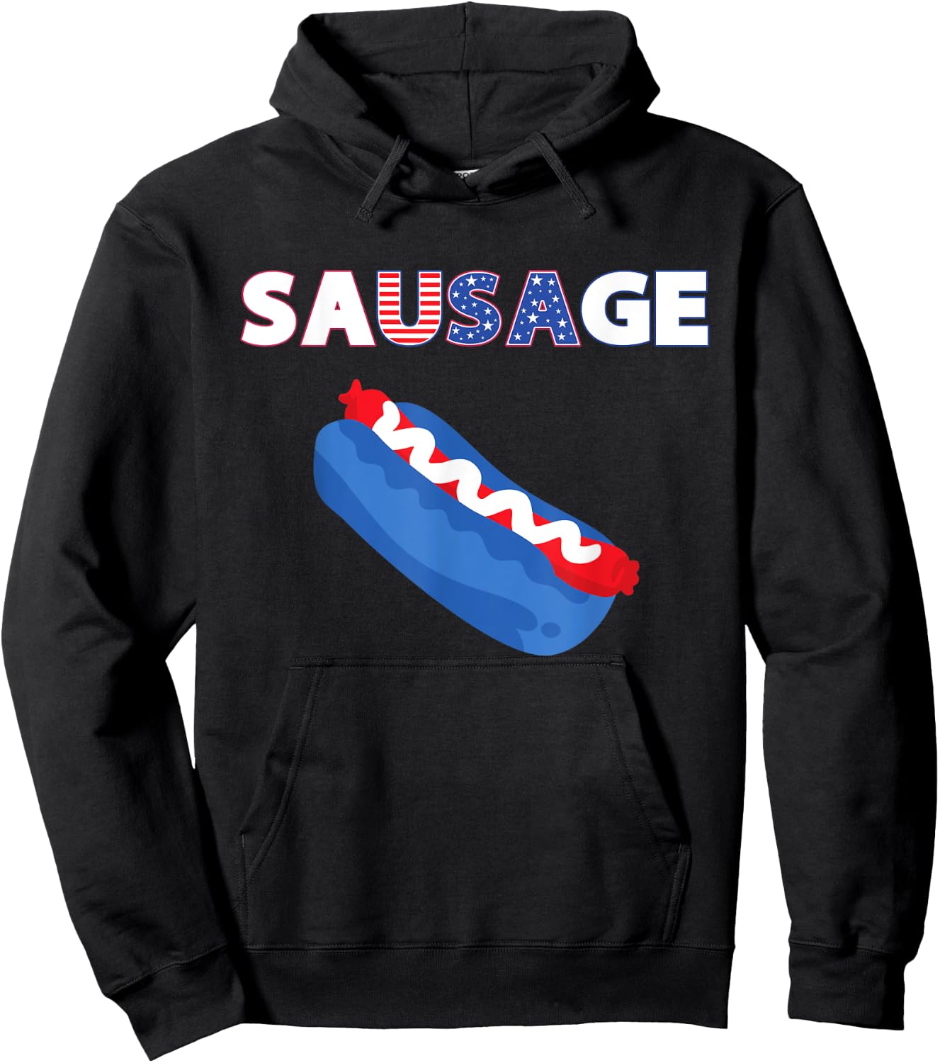 USA Sausage - America Loves Hot Dog - USA Glizzy Hoodie - Hoodie | Black