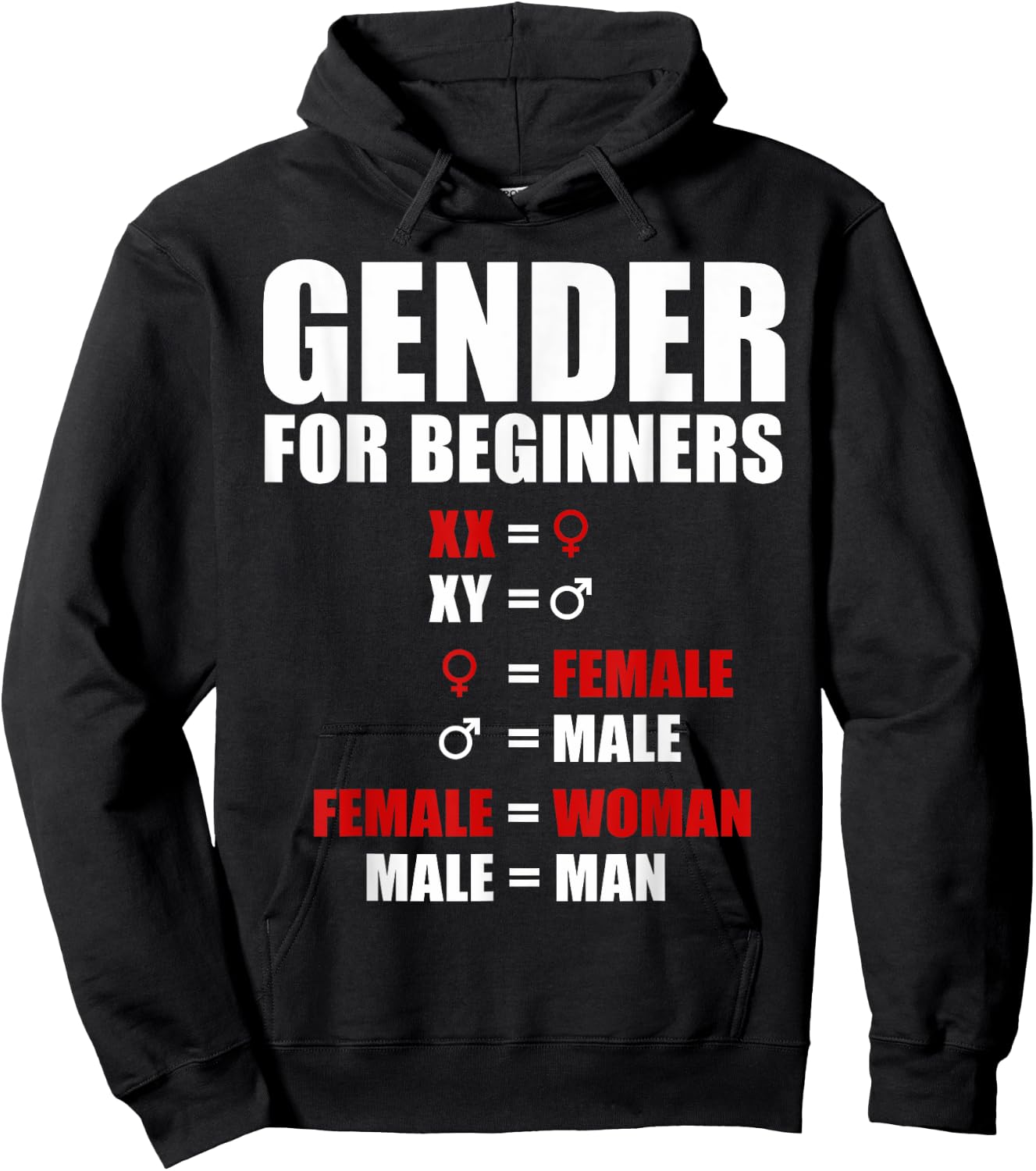 Gender For Beginners XX Female Woman XY Male Man Hoodie - Hoodie | Black
