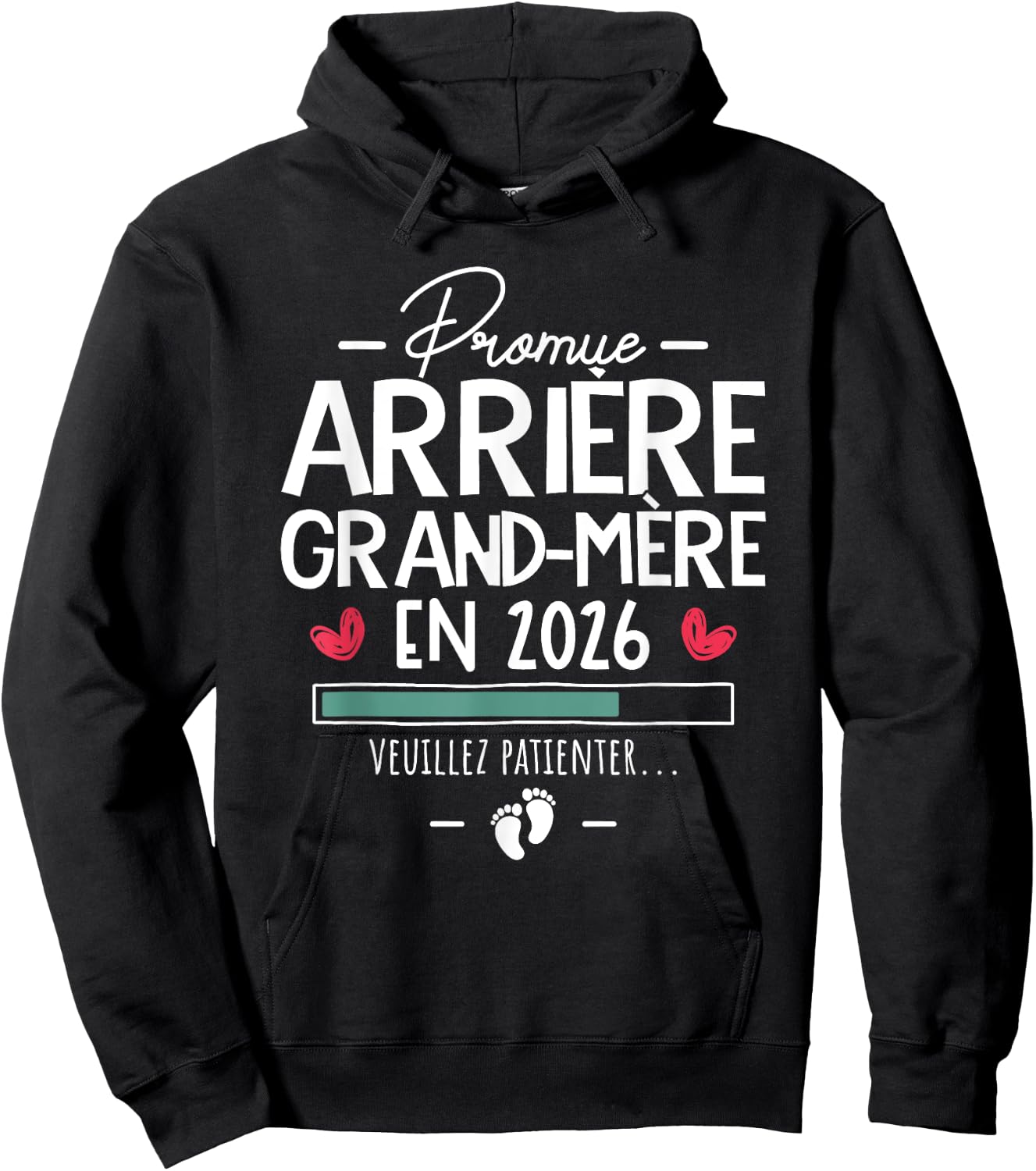 Promoted Great Grandmother 2026 - Surprise Pregnancy Family Hoodie - Hoodie | Black
