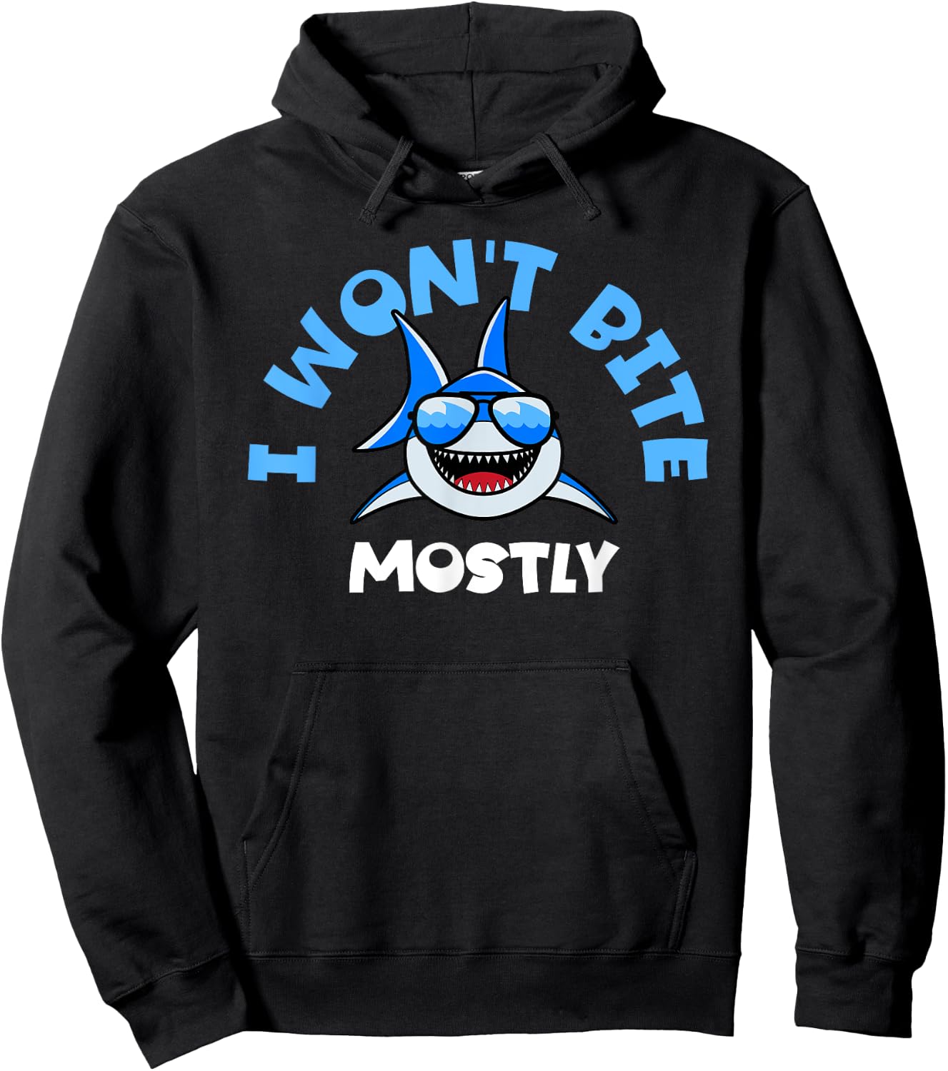 Shark Shirt Women - Funny I Won't Bite Mostly Hoodie - Hoodie | Black