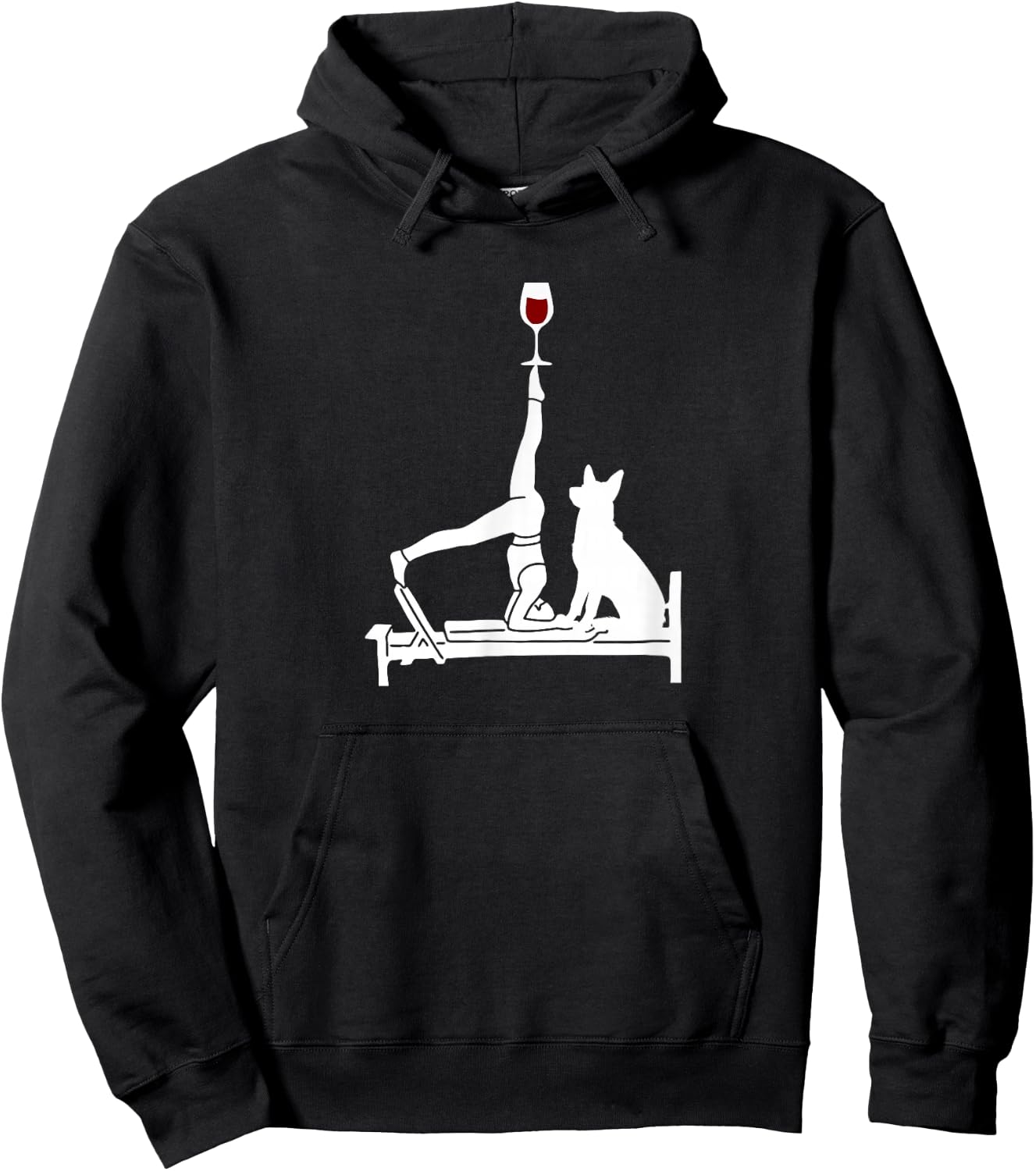 Reformer Pilates wine German Shepherd dog Hoodie - Hoodie | Black