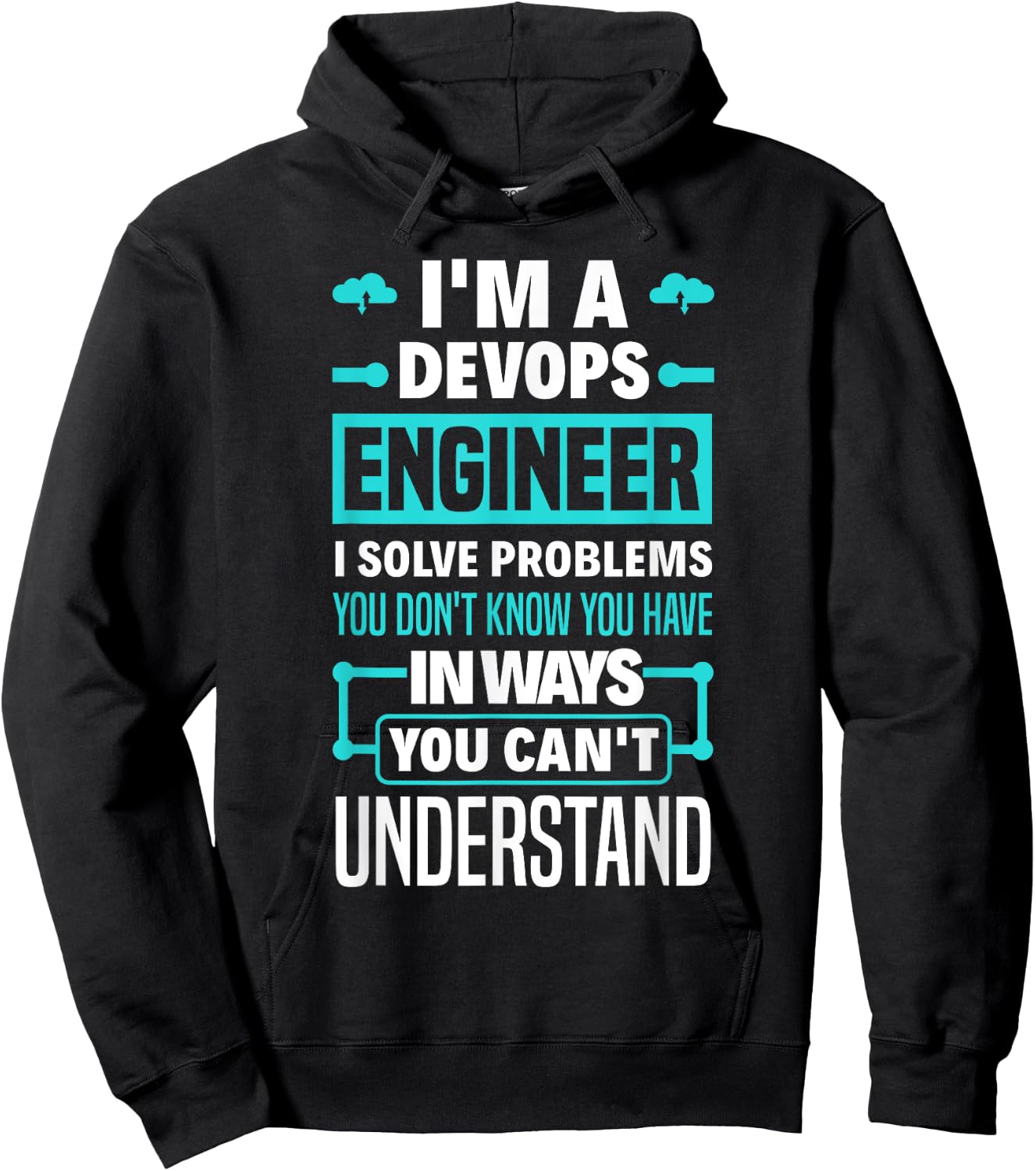 Funny DevOps Engineer Cloud Computing Hoodie - Hoodie | Black