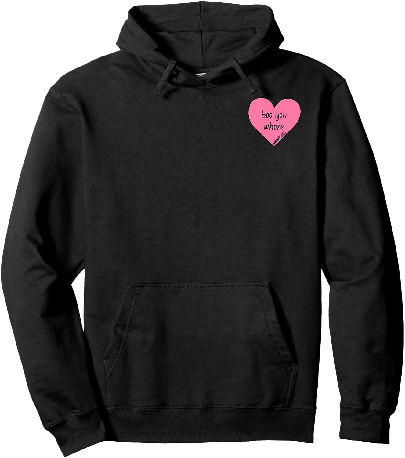 Mean Girls Boo You Heart Left Chest Graphic Hoodie - Hoodie | Black
