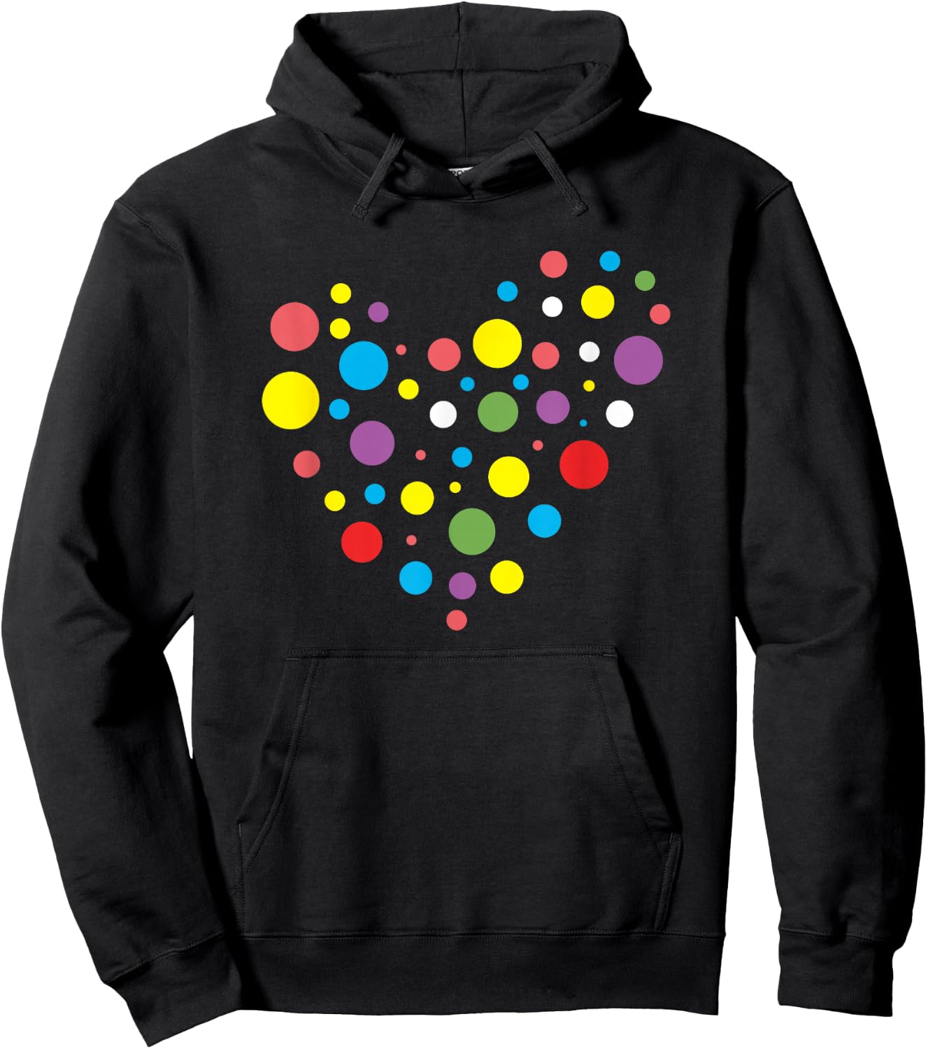 The Dot Day Heart with Colorful Dots Creative Design , black Hoodie - Hoodie | Black