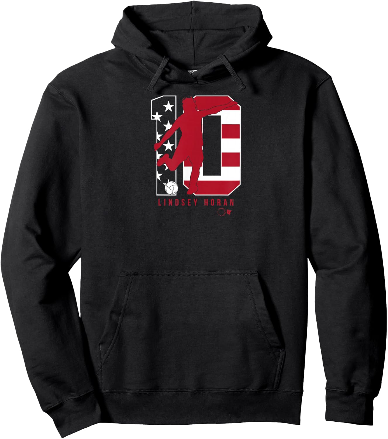 Lindsey Horan 10: USWNT Players Association - USA Soccer Hoodie - Hoodie | Black