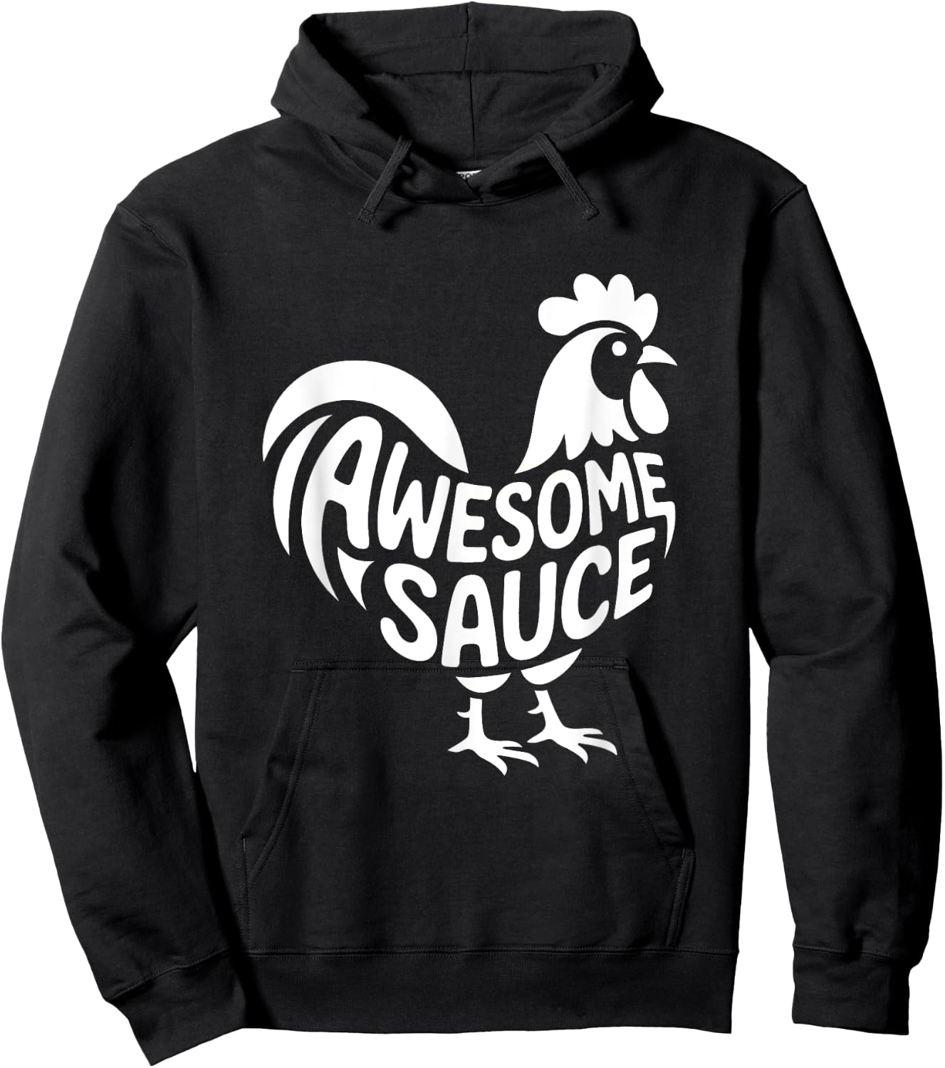 AWESOME SAUCE with Picture of Rooster FUNNY Hoodie - Hoodie | Black