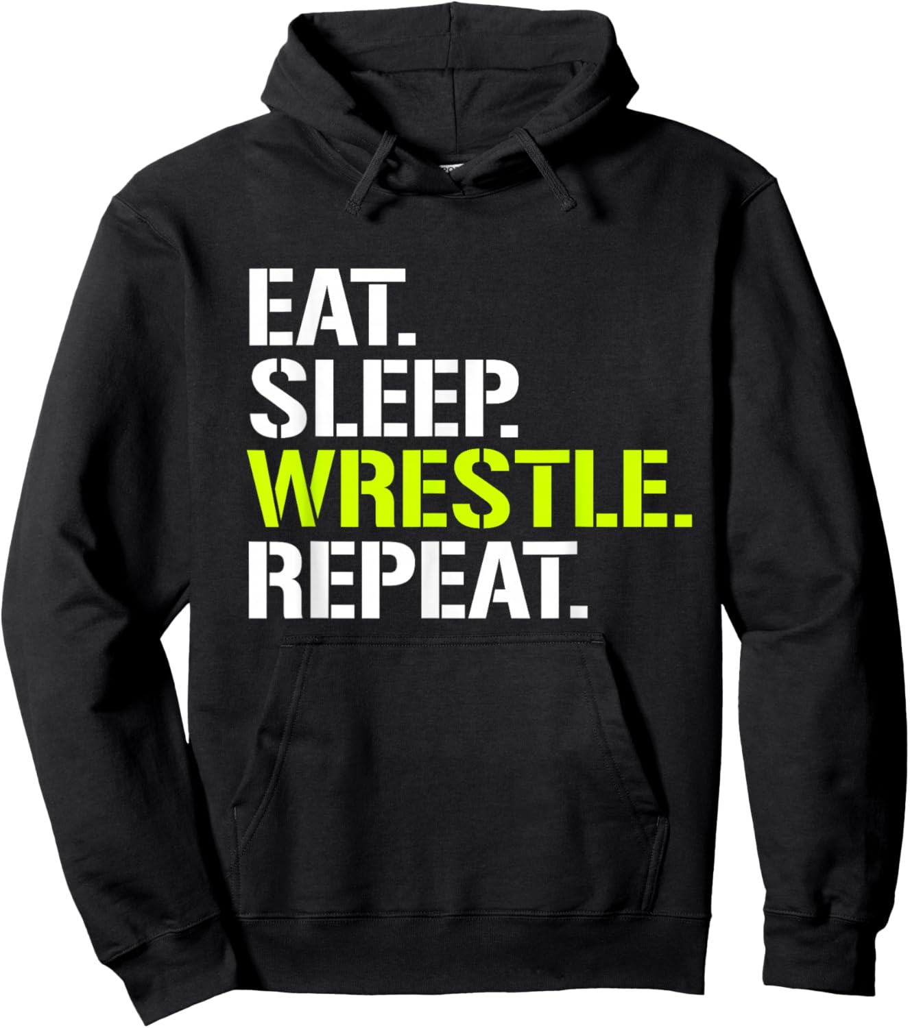 Eat Sleep Wrestle Repeat - Cool Wrestling Hoodie - Hoodie | Black