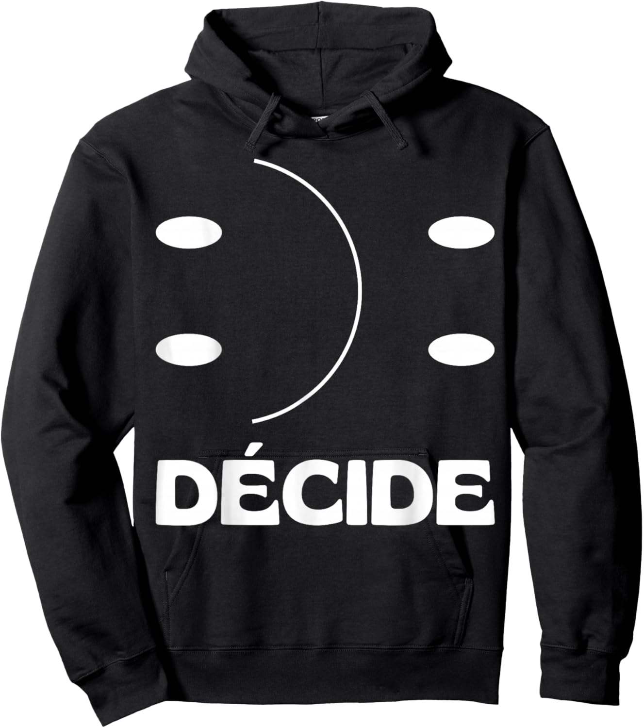 Happy Sad Smiley Design: Happy Sad & Smiling Face , Black, S Hoodie - Hoodie | Black