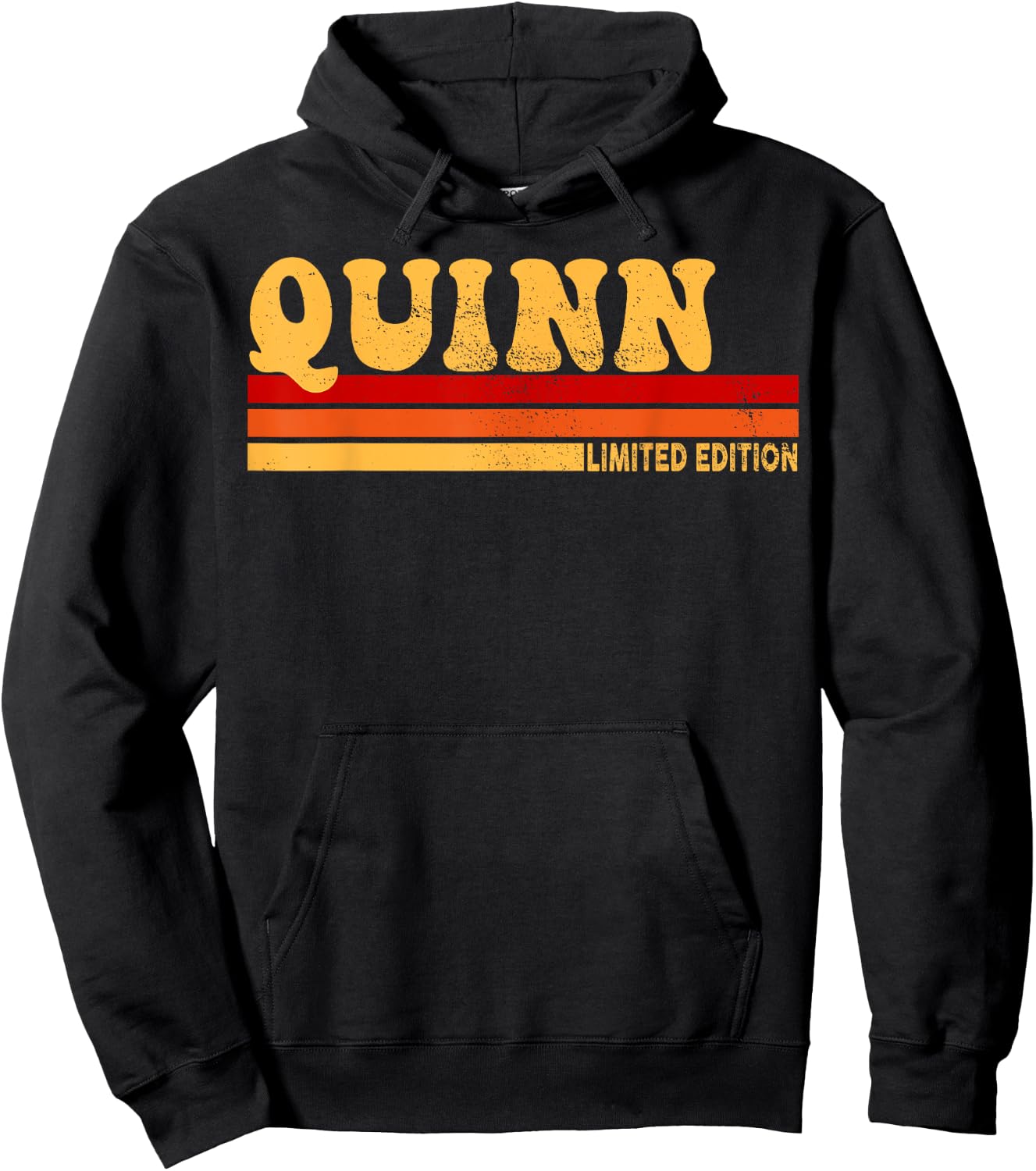 LUXETHREADS Quinn Name Personalized Cute Idea Women Vintage Quinn , Small, Black Hoodie - Hoodie | Black