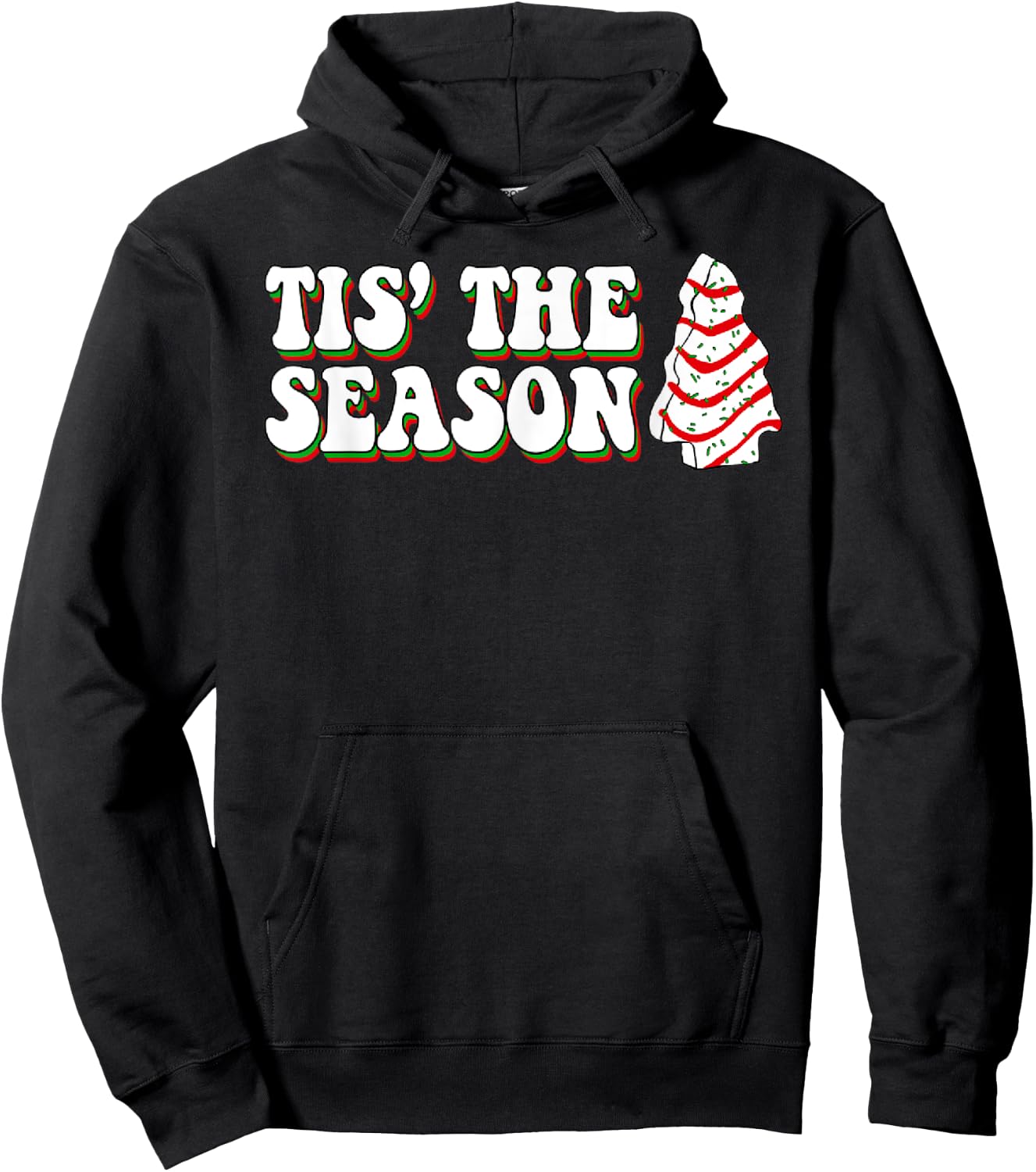 Funny Christmas Cake Cute Tis The Season Men Women Kids Hoodie - Hoodie | Black