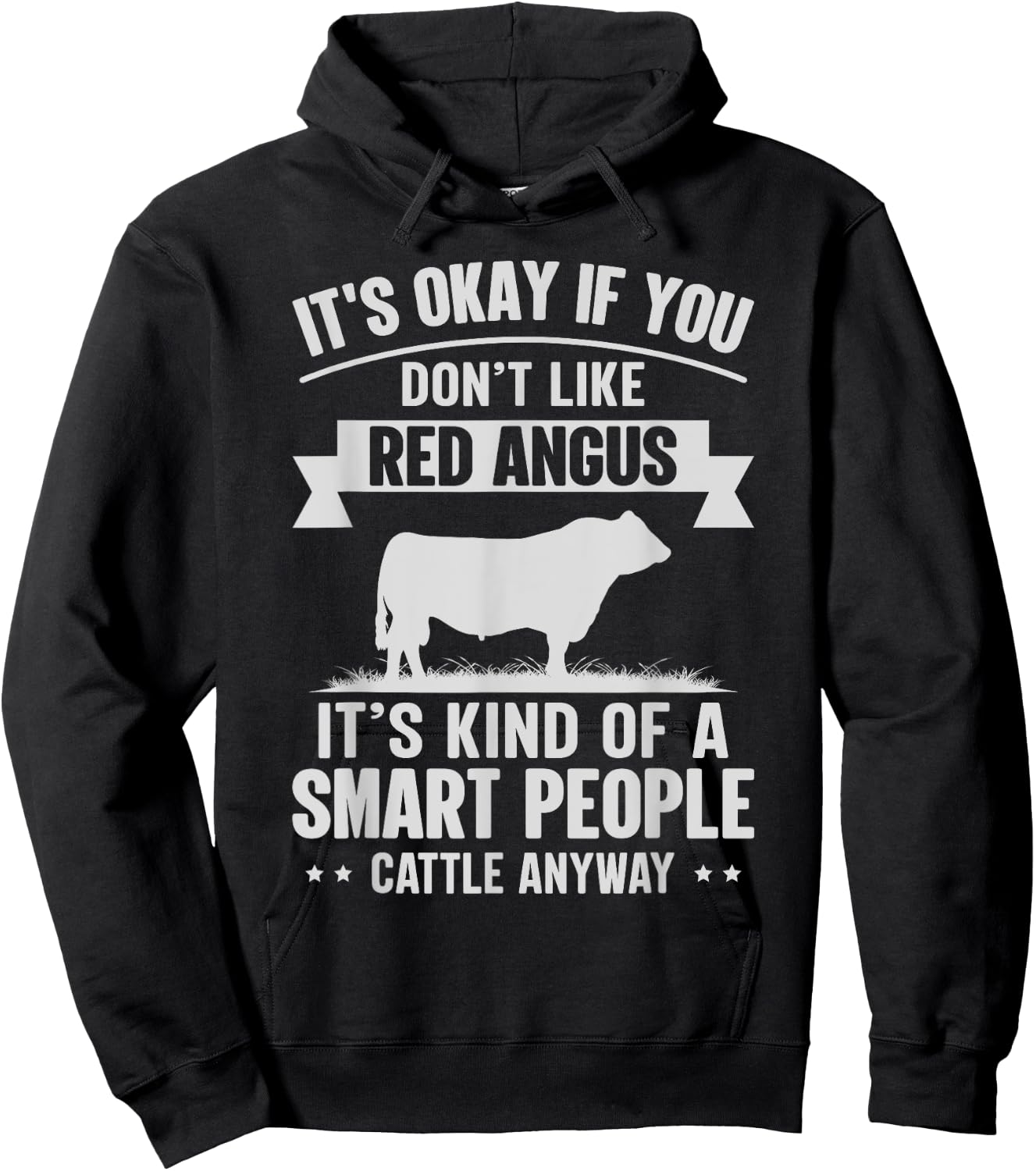 Smart People Cattle Farmer - Cow Breed Red Angus Hoodie - Hoodie | Black