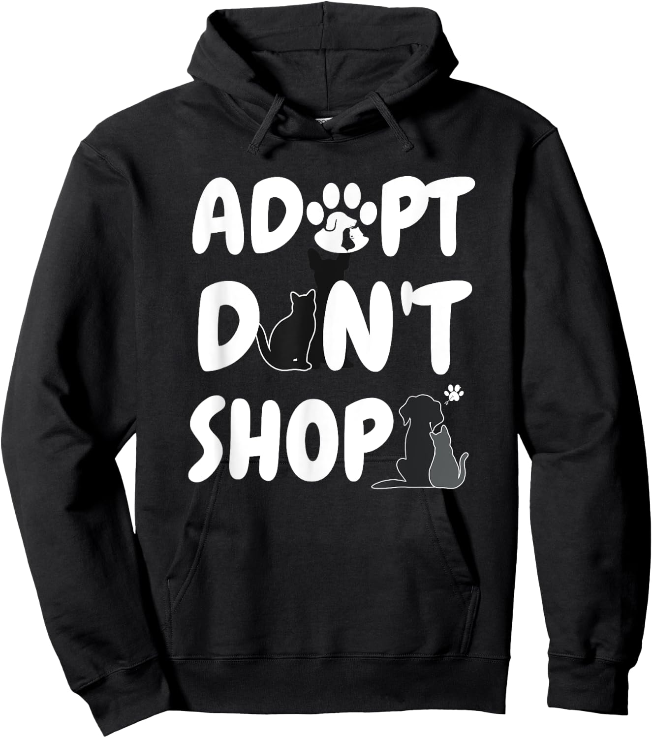 Adopt Don't Shop Animal Rescue For Animal Lovers Hoodie - Hoodie | Black
