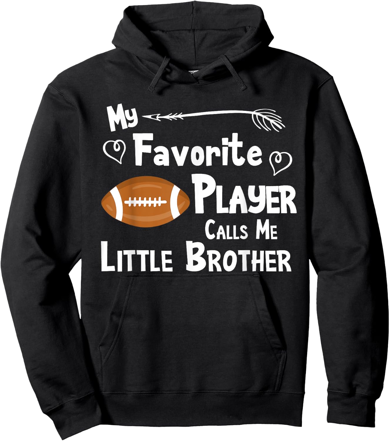 Favorite Player Little Brother Football Hoodie - Hoodie | Black