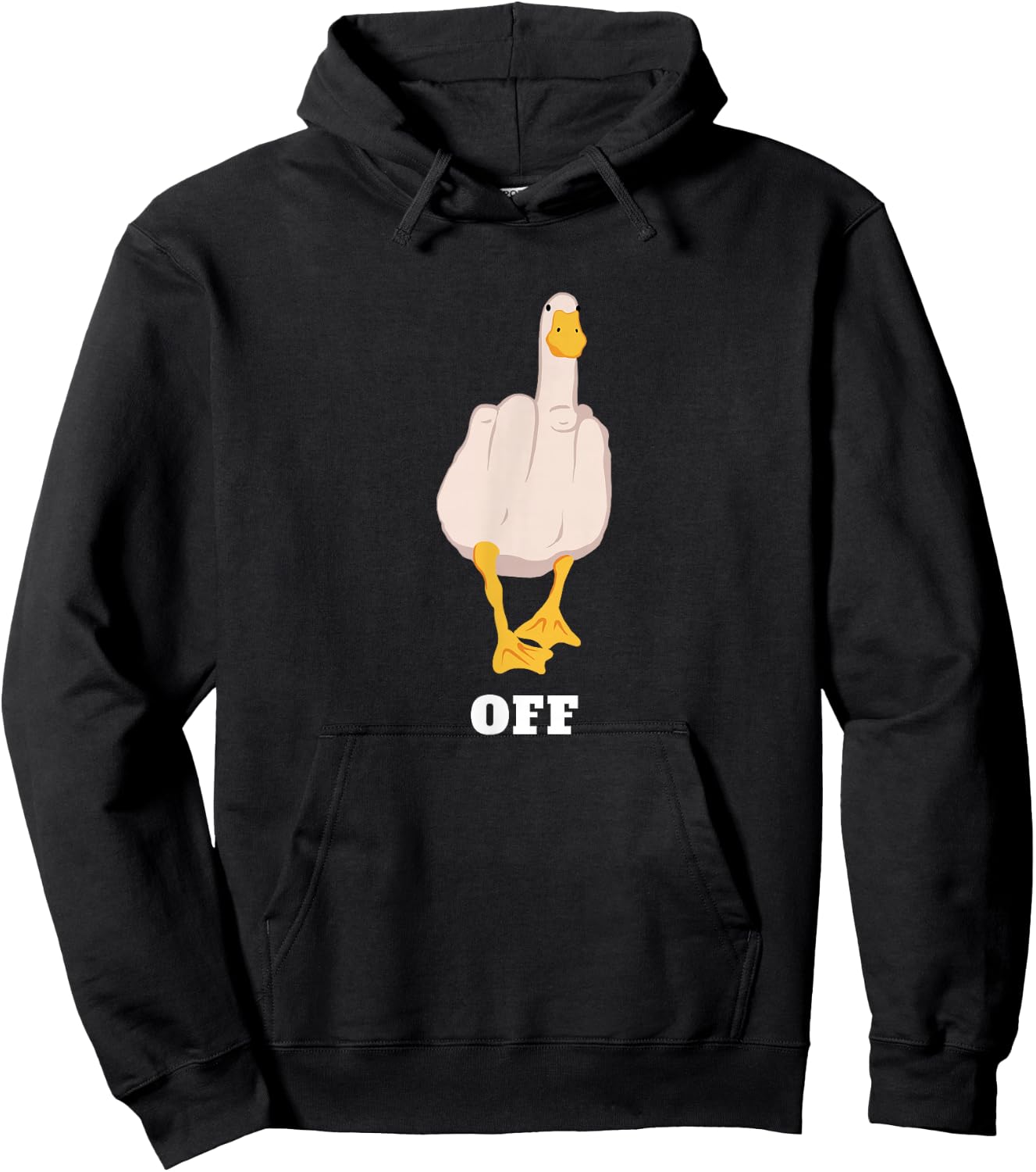 Hilarious Duck Finger, What the Duck OFF, Funny Duck Meme Hoodie - Hoodie | Black