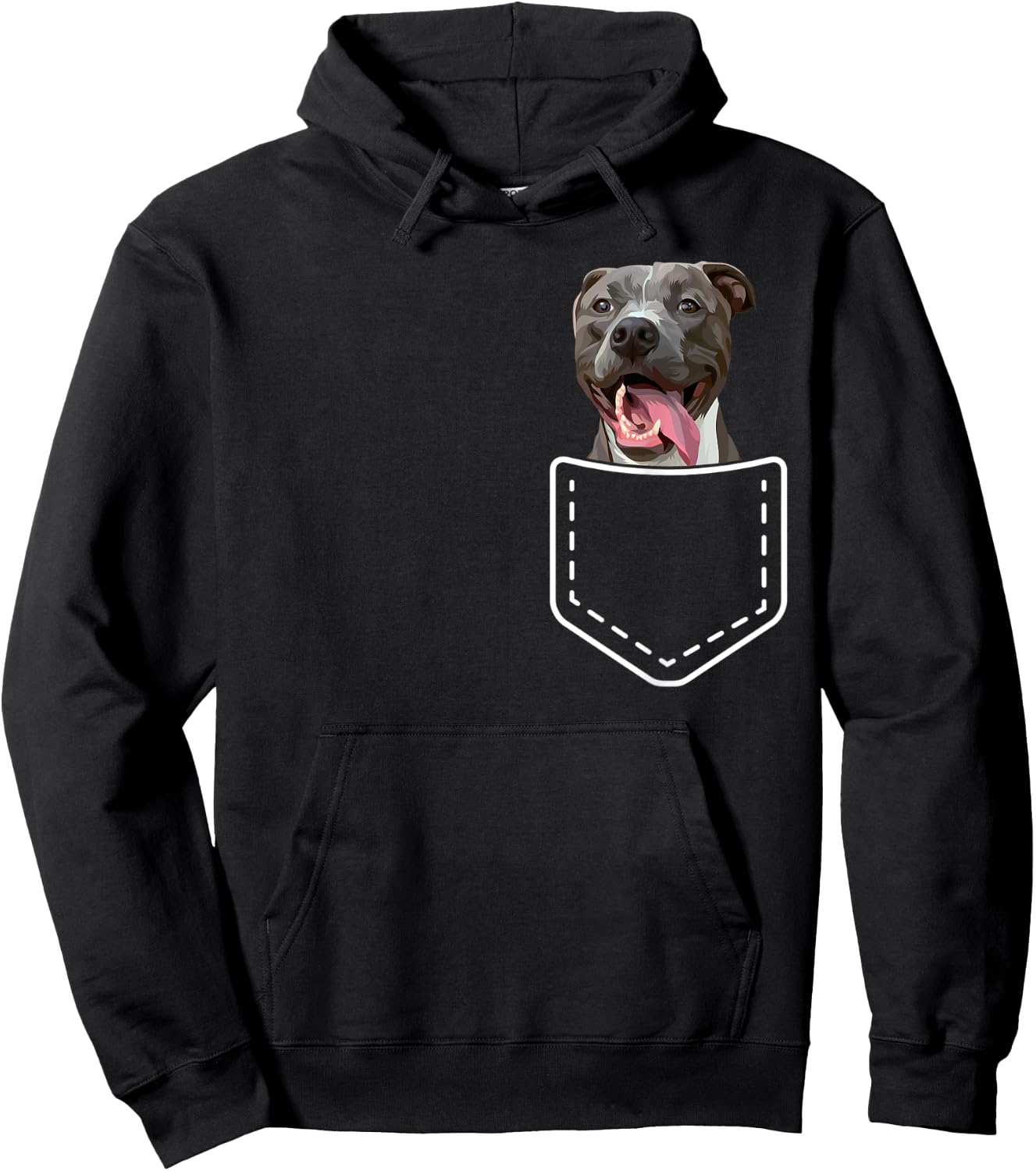 Funny Pitbull Inside Pocket Pittie Dog Lover Men Women Kids Hoodie - Hoodie | Black