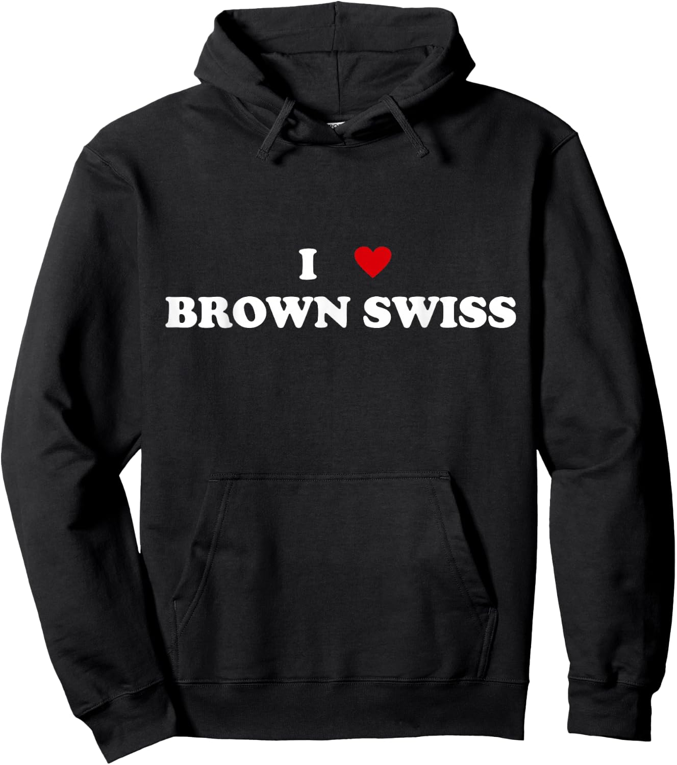I Heart Breed Cattle Farmer - Cow I Love Brown Swiss Hoodie - Hoodie | Black