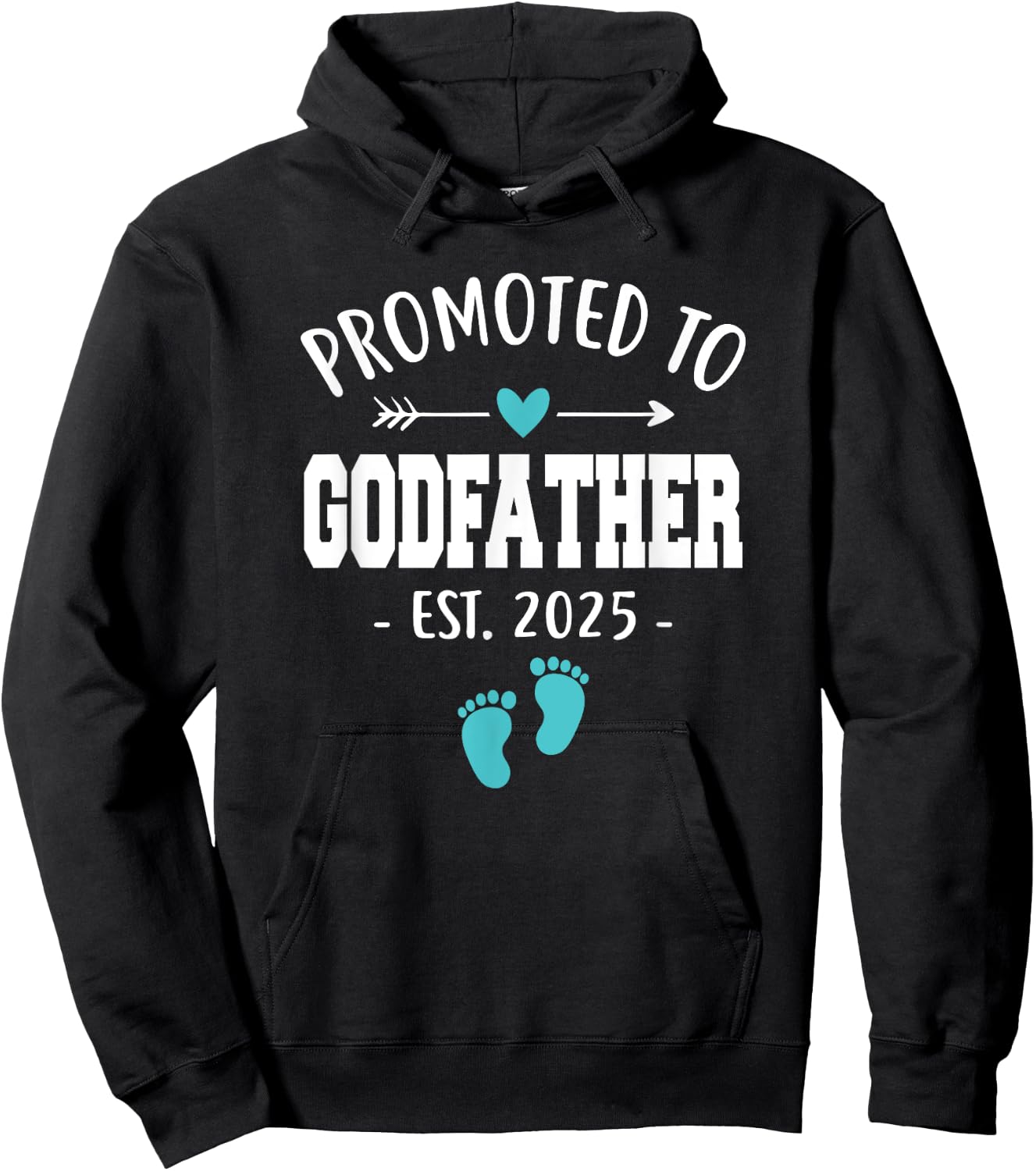 Promoted To Godfather Est 2025 Funny Grandpa Father's day Hoodie - Hoodie | Black