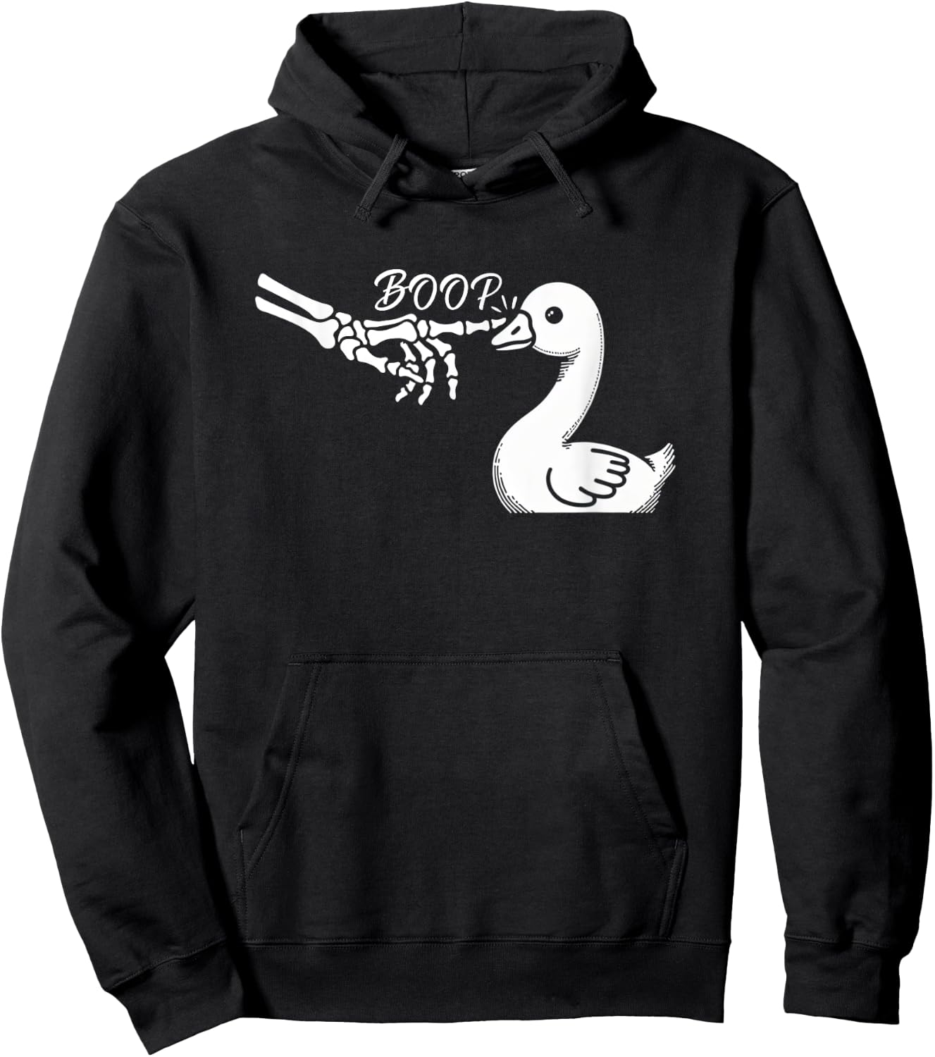 Goose Duck Skeleton Hand Boop Halloween Pet Women Girls Kids Hoodie - Hoodie | Black