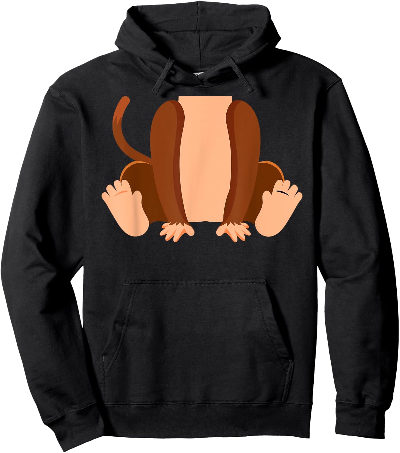 Monkey Lazy Halloween Easy Costume Funny Halloween Party Hoodie - Hoodie | Black