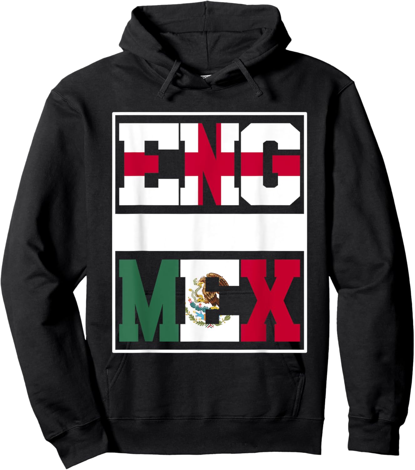 Half English half Mexican Mix Heritage England Mexico Roots Hoodie - Hoodie | Black