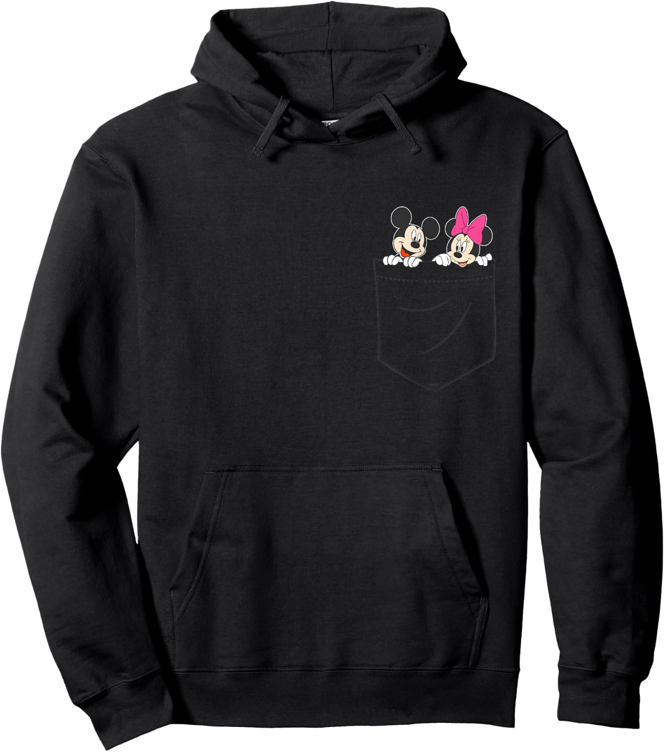 Disney Mickey & Minnie Mouse Small Pocket Couple , black, s Hoodie - Hoodie | Black