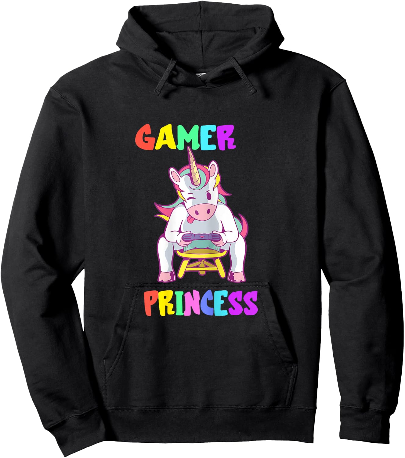 Gamer Princess Gaming Princess Gaming Unicorn Console Player Hoodie - Hoodie | Black