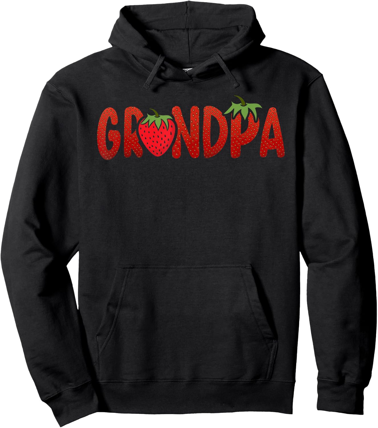 Funny Grandpa Strawberry Summer Fruit - Great Father's Day Hoodie - Hoodie | Black