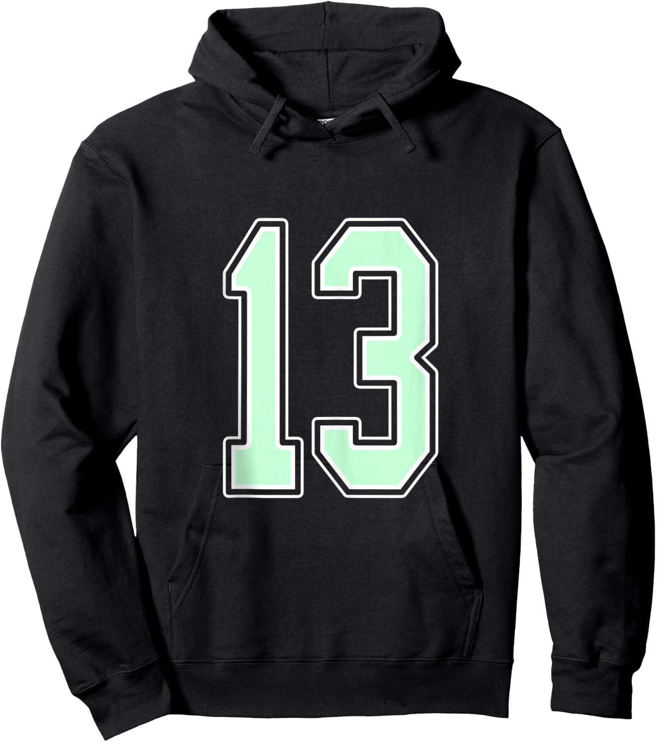 Cute Mint Green Number 13 Jersey Player Uniform #13 Fan Hoodie - Hoodie | Black