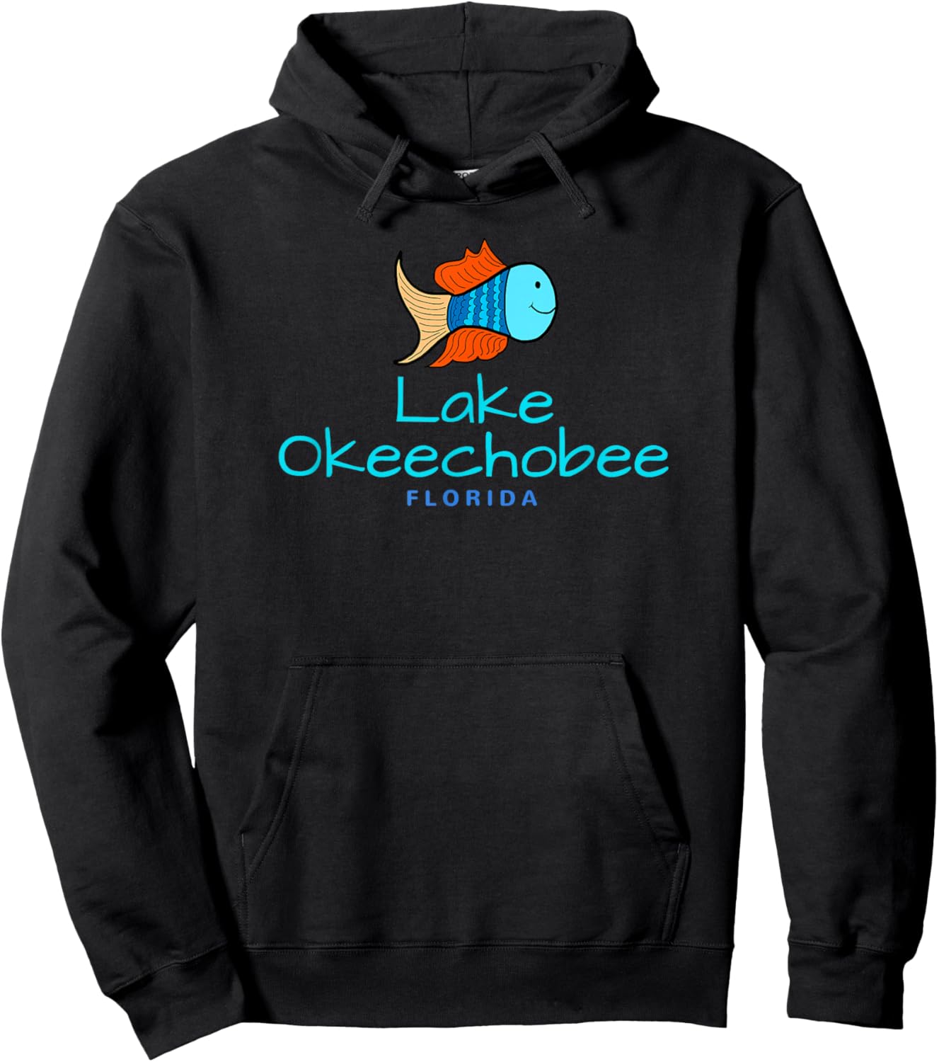 Lake Okeechobee , Florida Fun Cute Fish Hoodie - Hoodie | Black