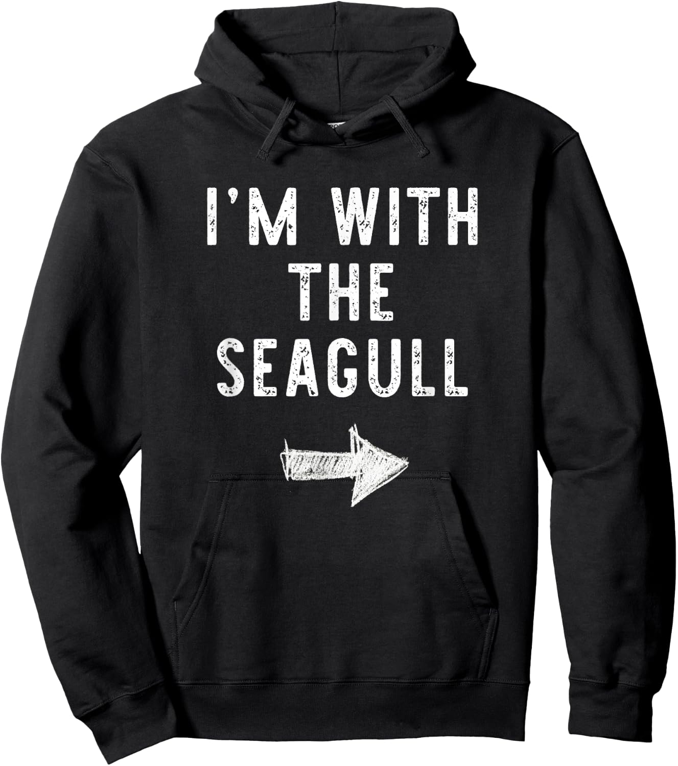I'm With The Seagull Costume Halloween Matching Couple Hoodie - Hoodie | Black